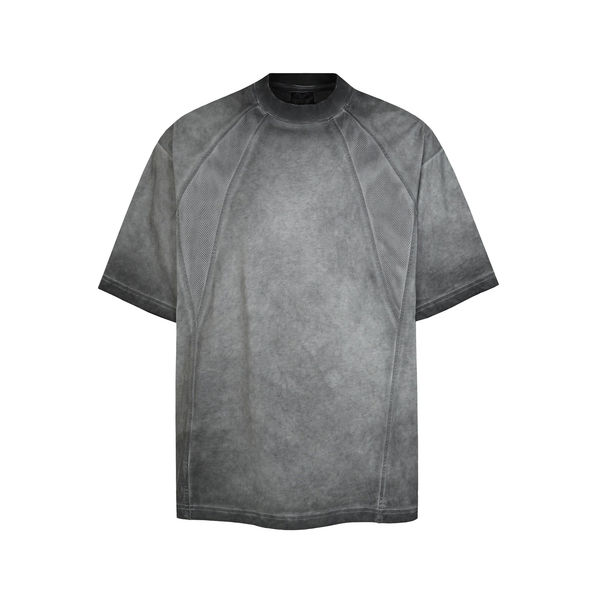 Washed Mesh Panel Short Sleeve T-Shirt
