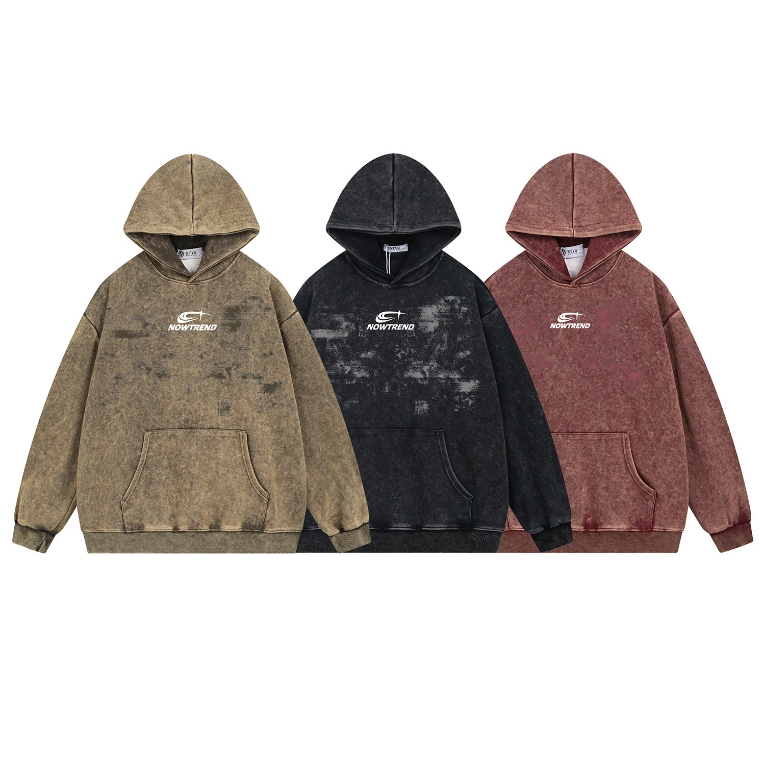 Sudadera oversize con estampado de letras lavadas