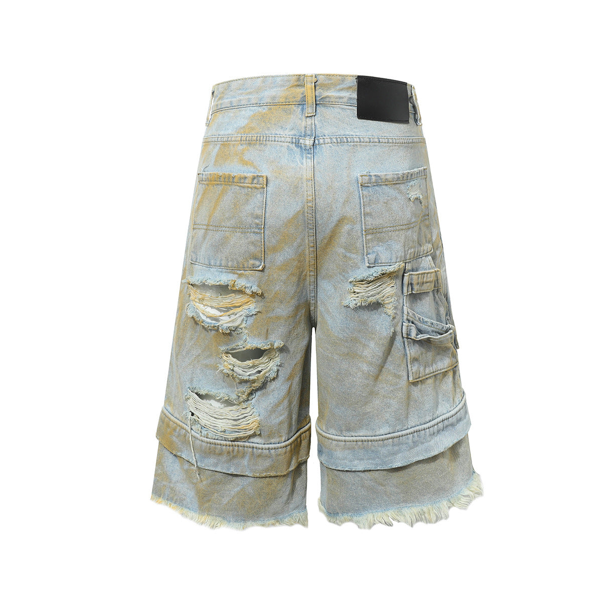Washed Damage Denim Jort