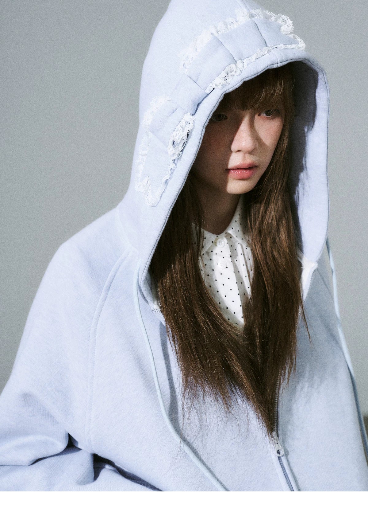 Bow Design Zipper Hoodie