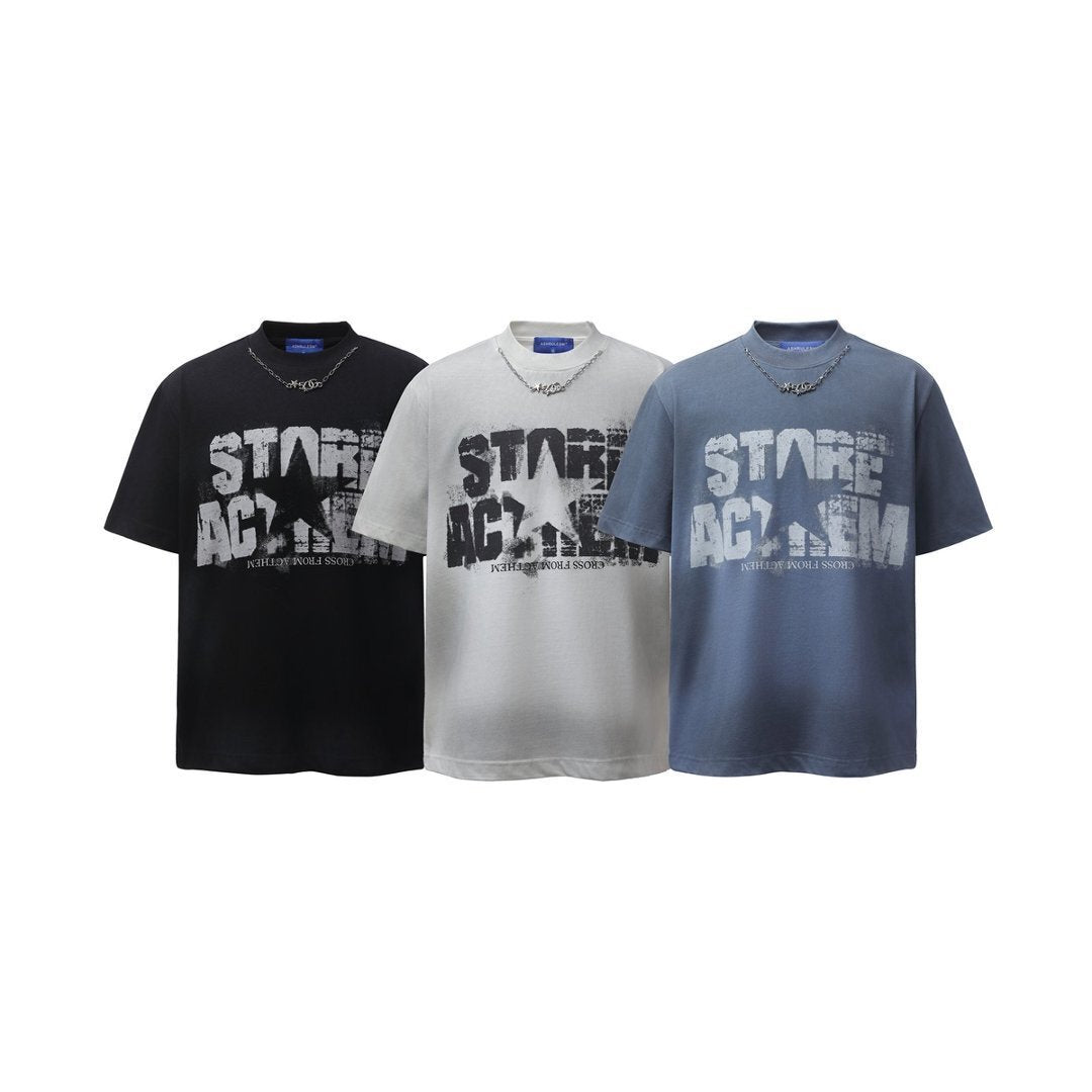 Heavyweight Dirty-Dye Print Oversize Short Sleeve T-Shirt