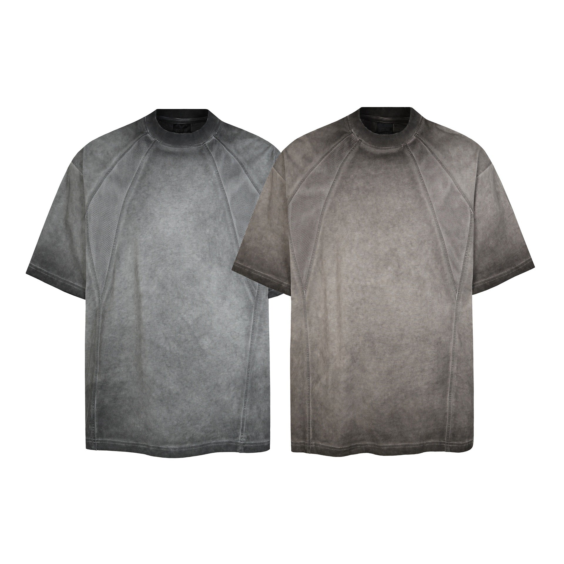 Washed Mesh Panel Short Sleeve T-Shirt