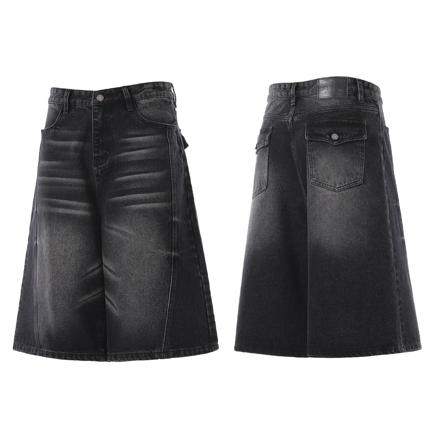 Denim Wash Wide Leg Jort