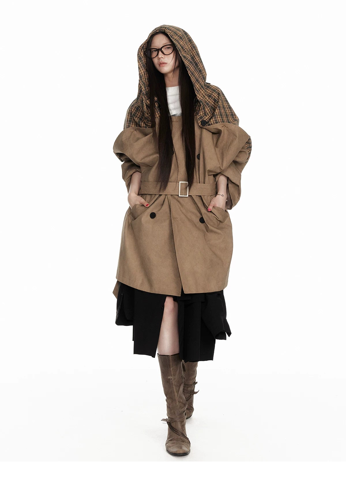Textured Hooded Lining Jacket