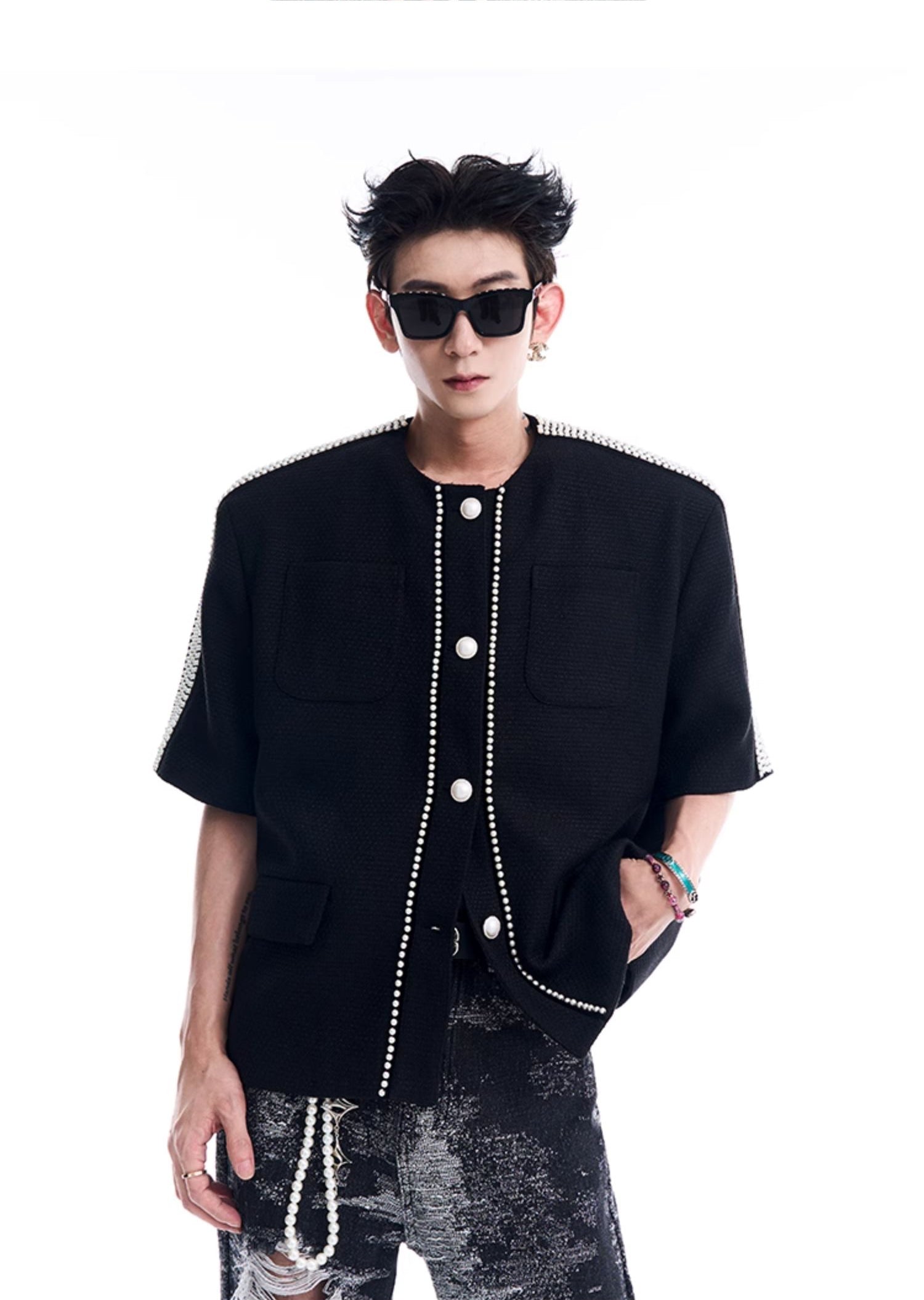 Pearl Design Short Sleeve Jacket