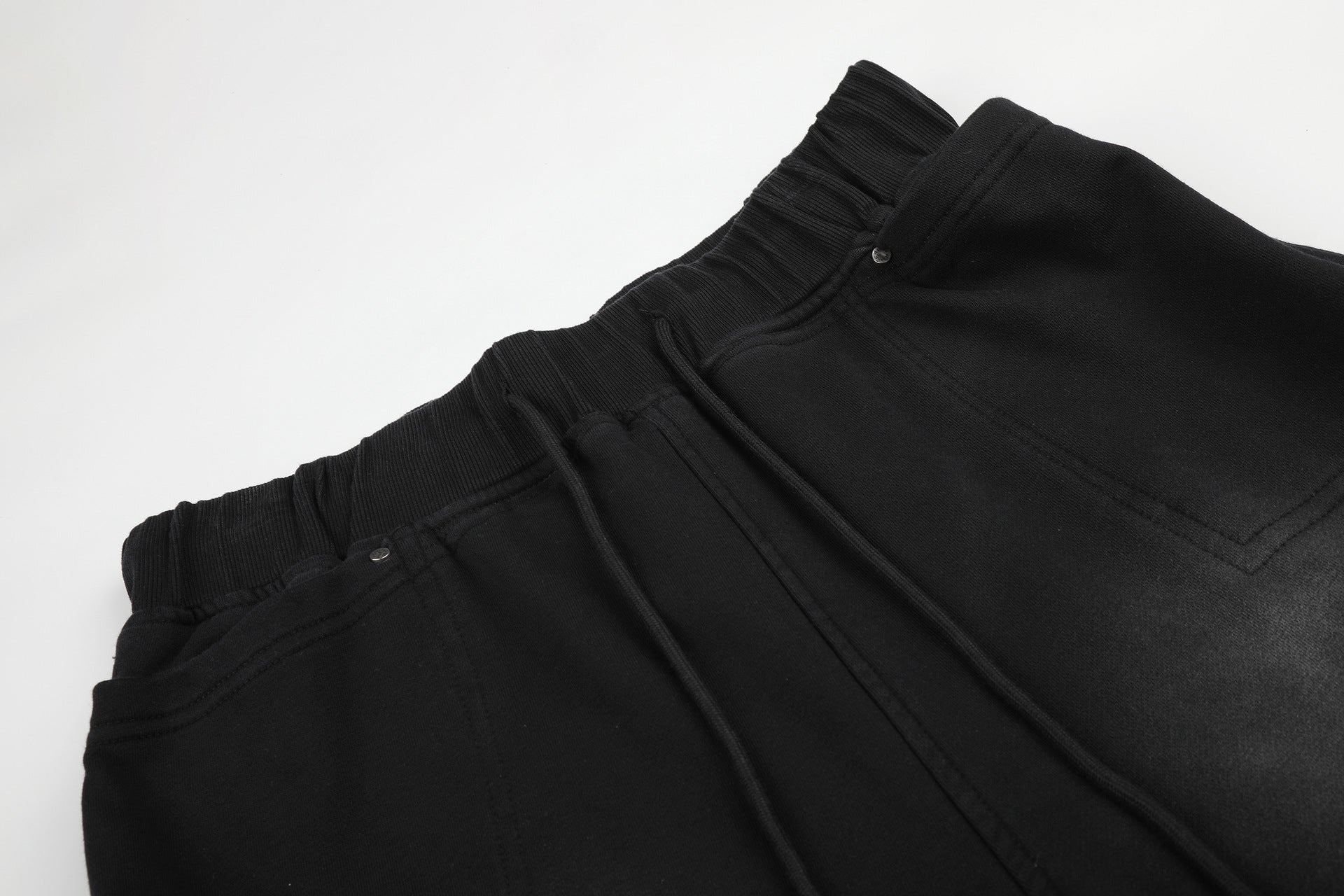 Washed Drawstring Half Sweatpants