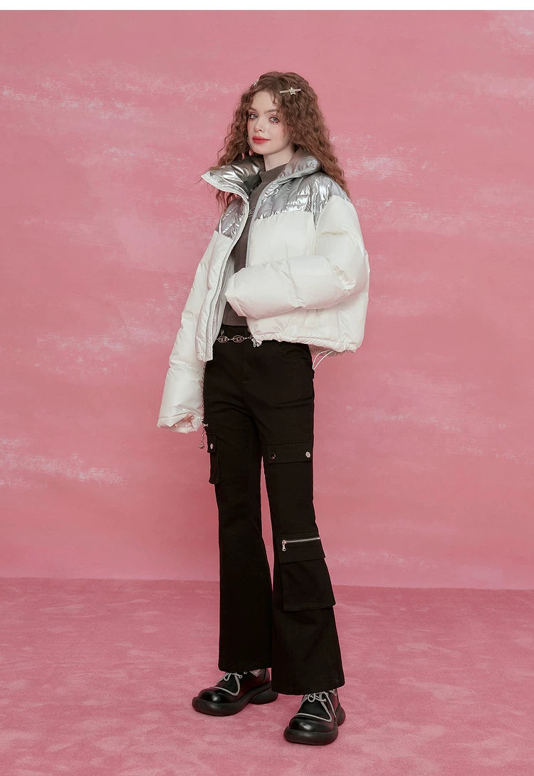 Lightweight Short Thick White Duck Down Jacket