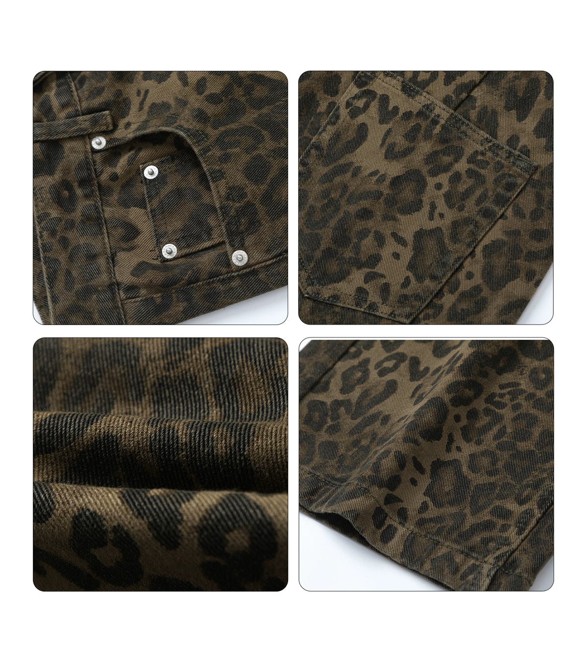 Leopard Print Denim Jeans