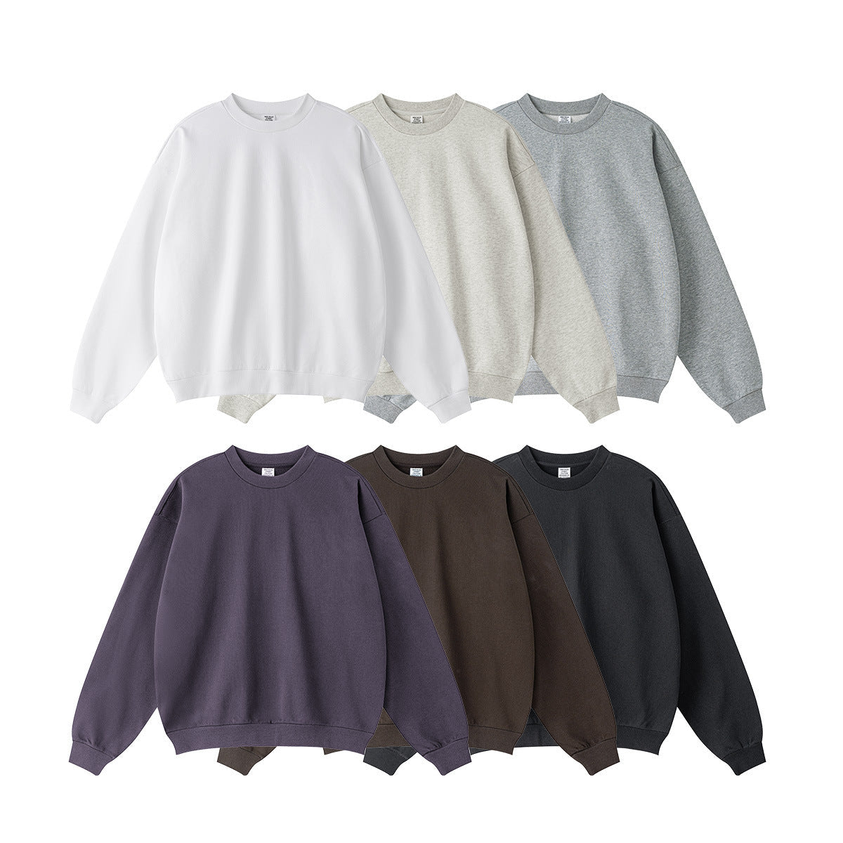 Oversize Heavyweight Basic Round Neck Sweatshirt