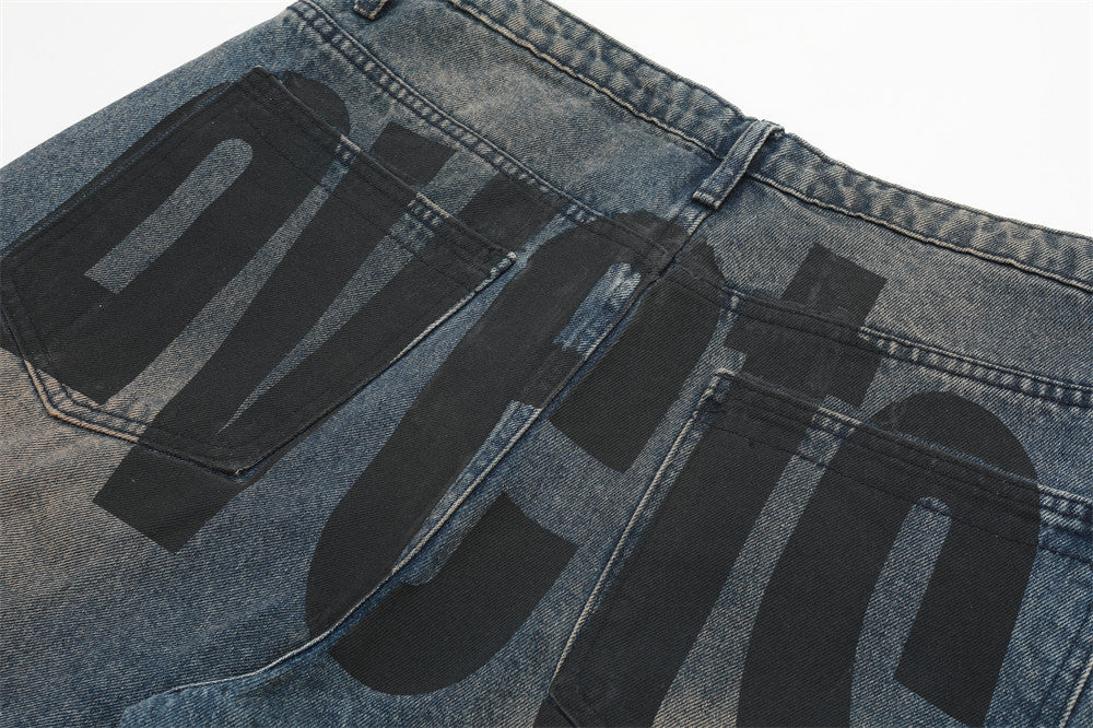 Wasteland Numbers Printed Work Jeans