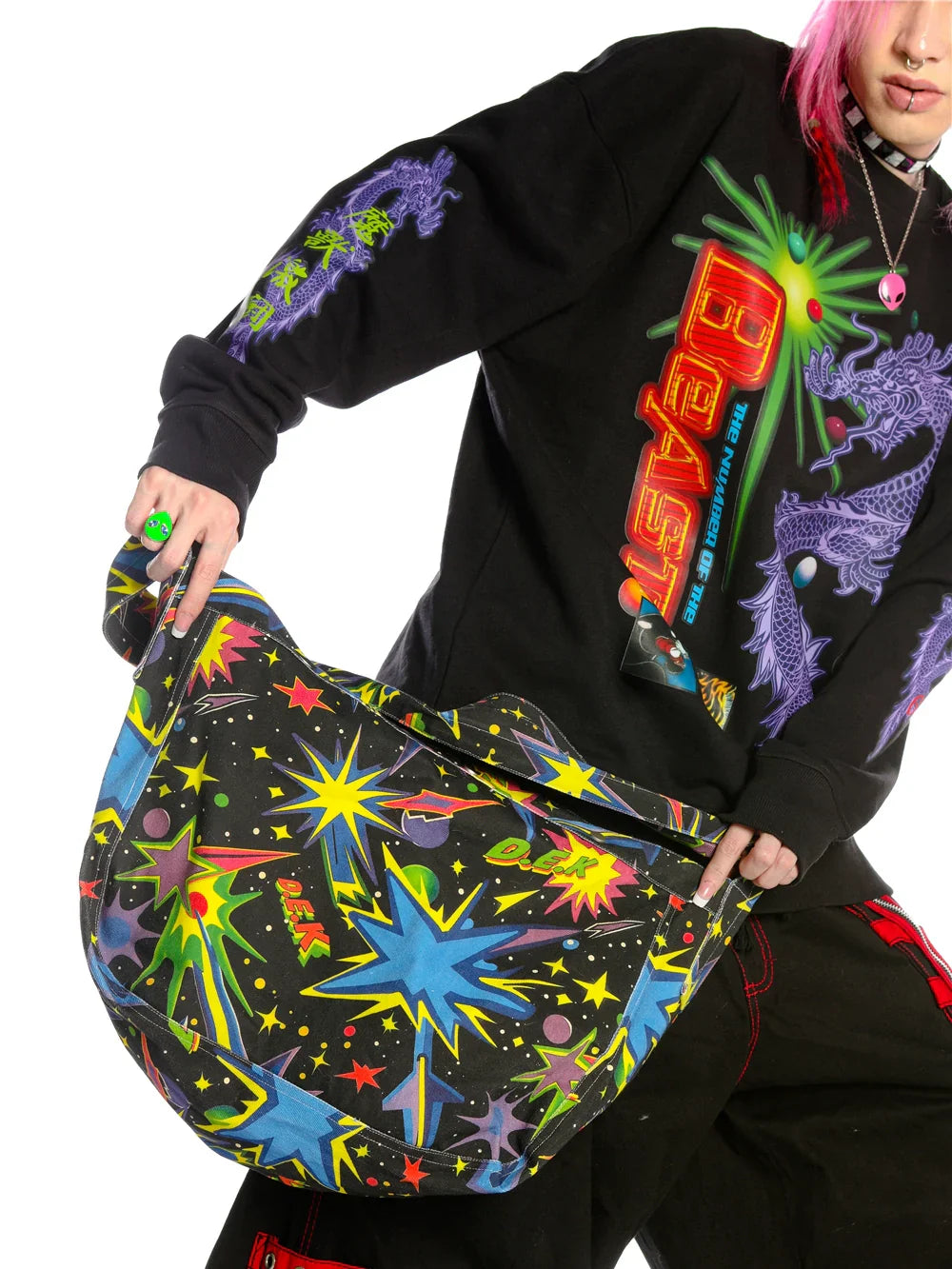 Dragon Art Print Long Sleeve Sweatshirt