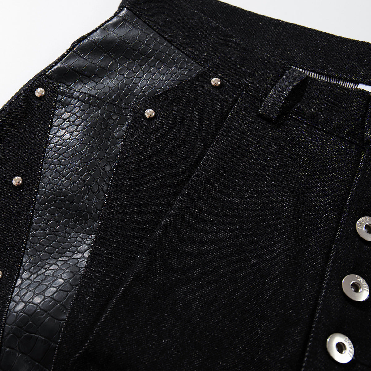 Python Pattern Rivet Denim Jort