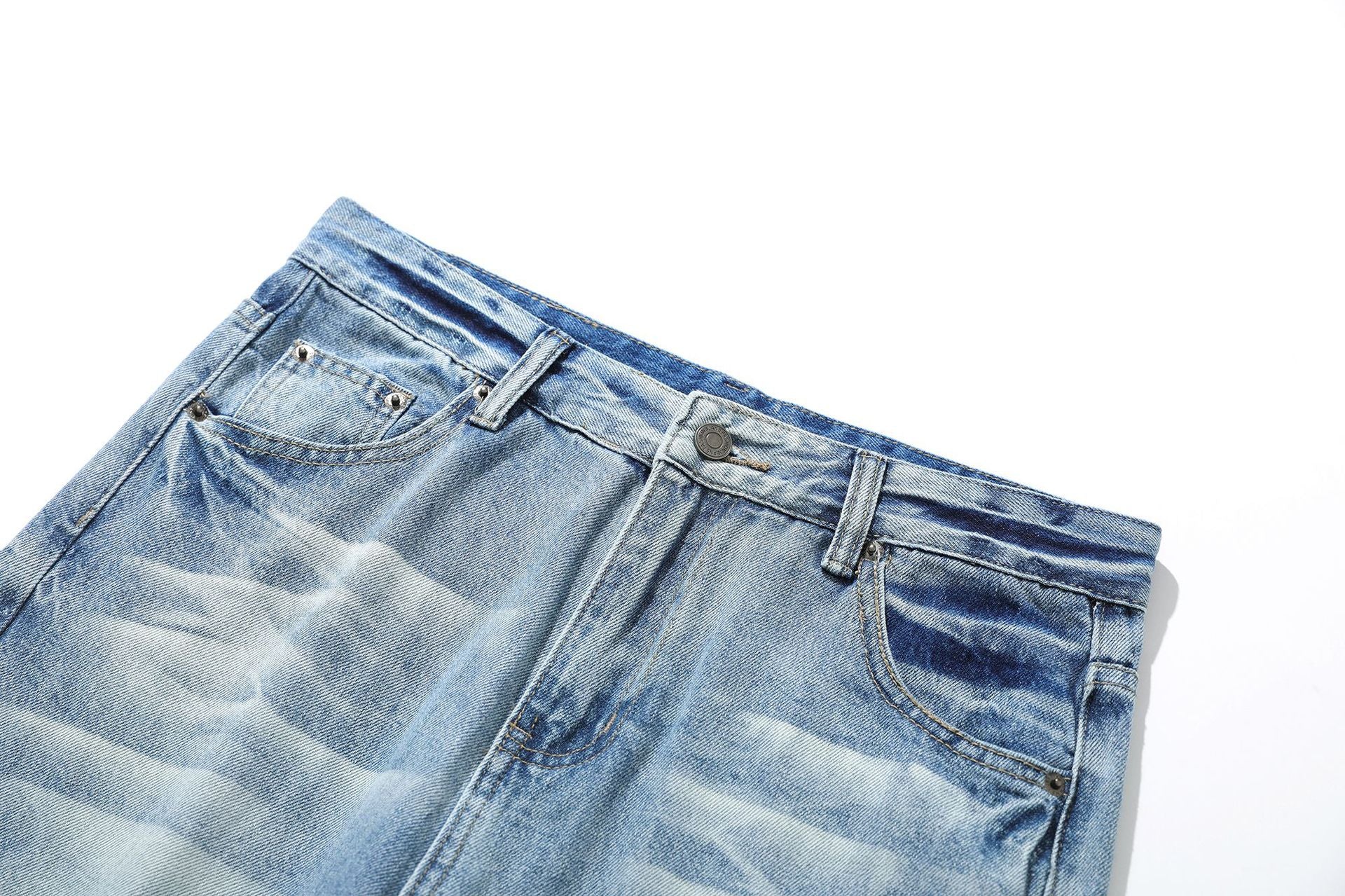 Washed Damage Flare Denim Jeans
