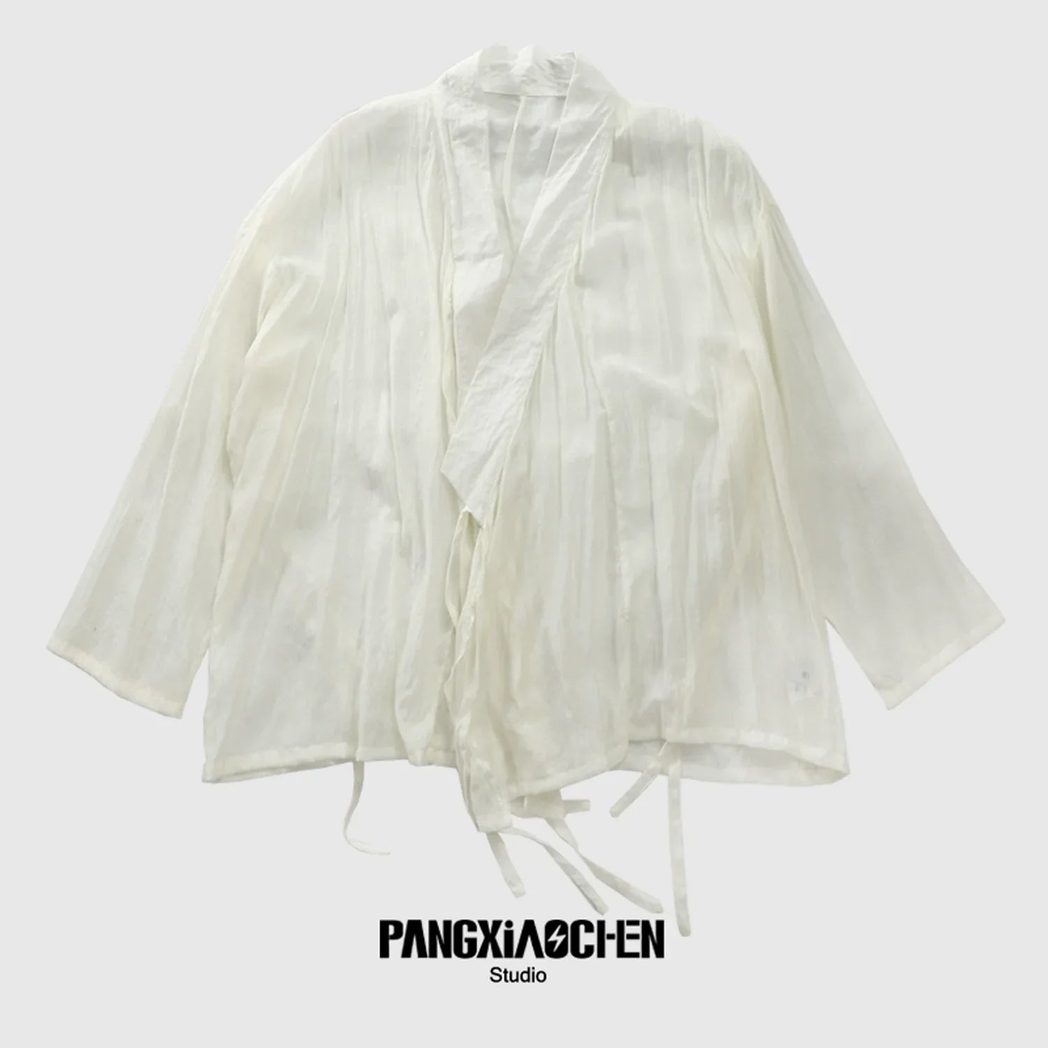 Slightly Sheer Lace-Up Shirt