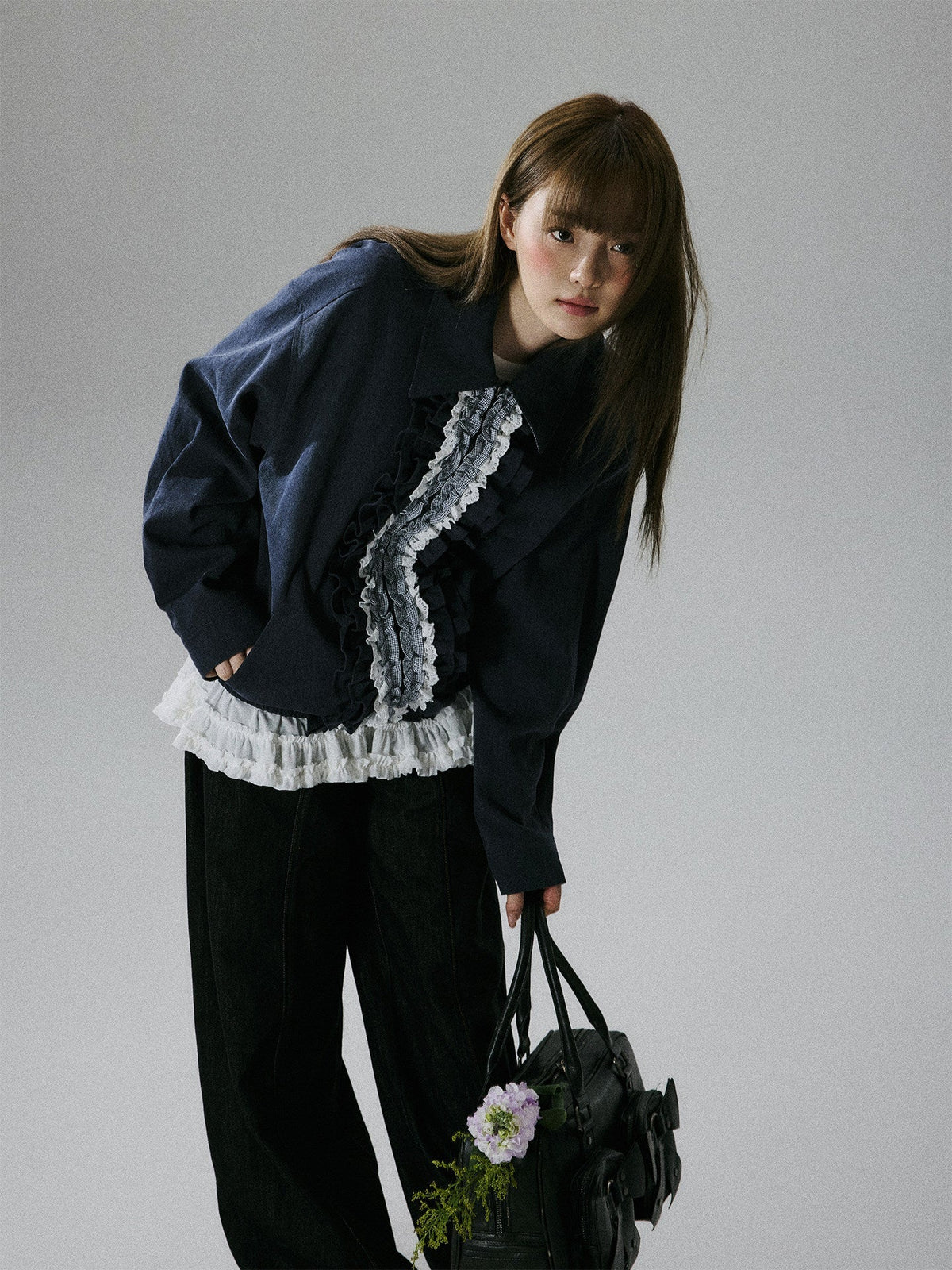 Ruffled Lace Detail Jacket