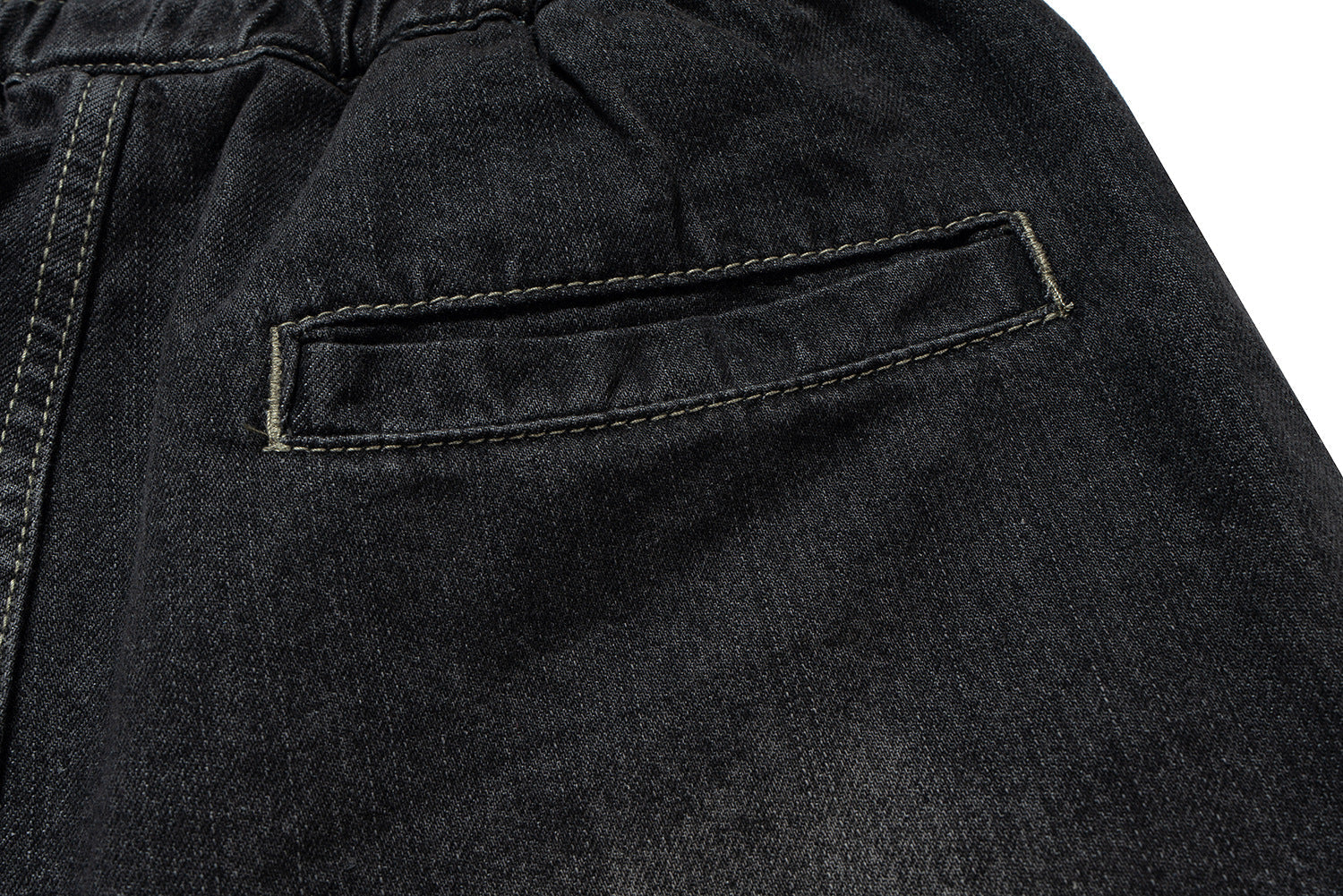 Drawstring Cargo Damage Denim Jort