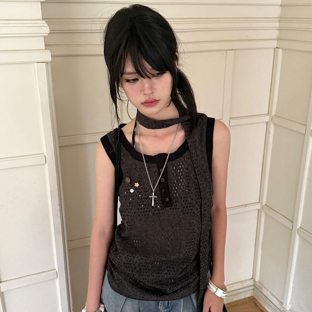 Strap Detail Oversize Tank Top