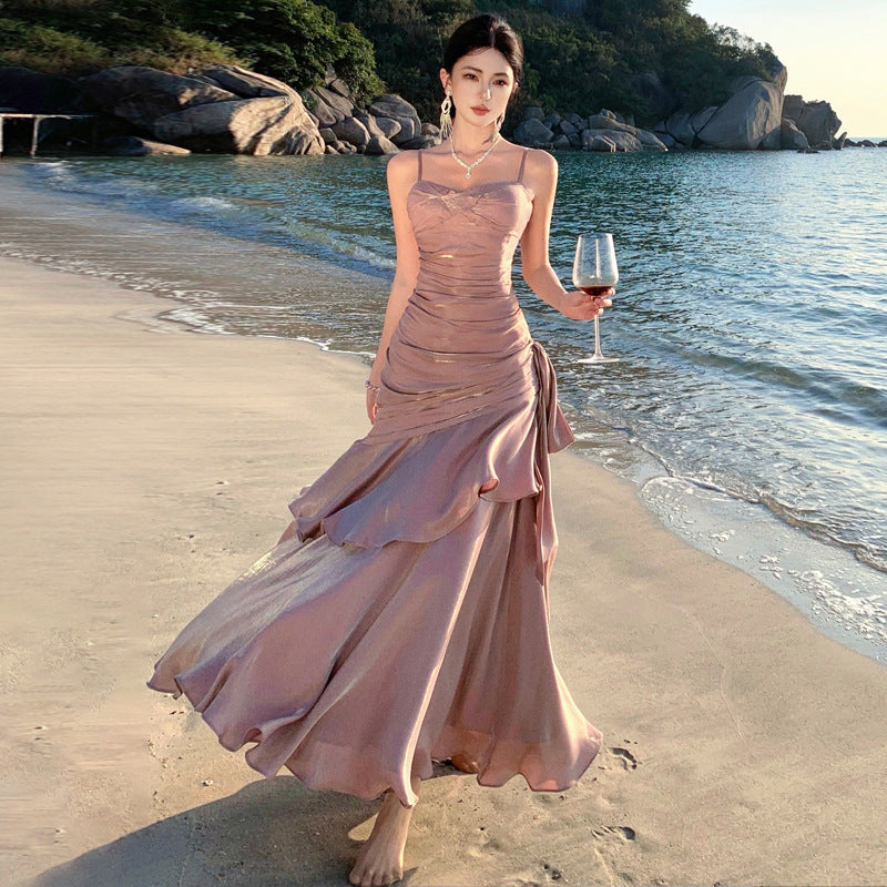 French Elegant Ruffles Sling Mermaid Prom Dress - MADXMARX