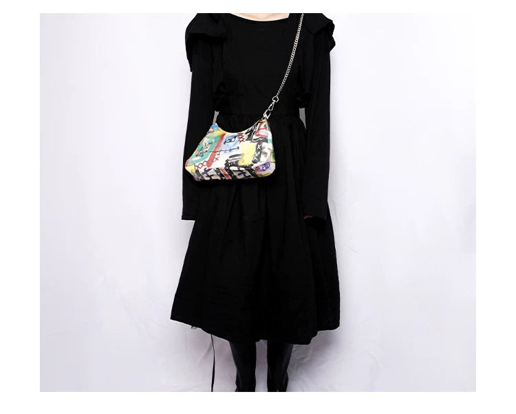 Graphic Design Chain Shoulder Bag