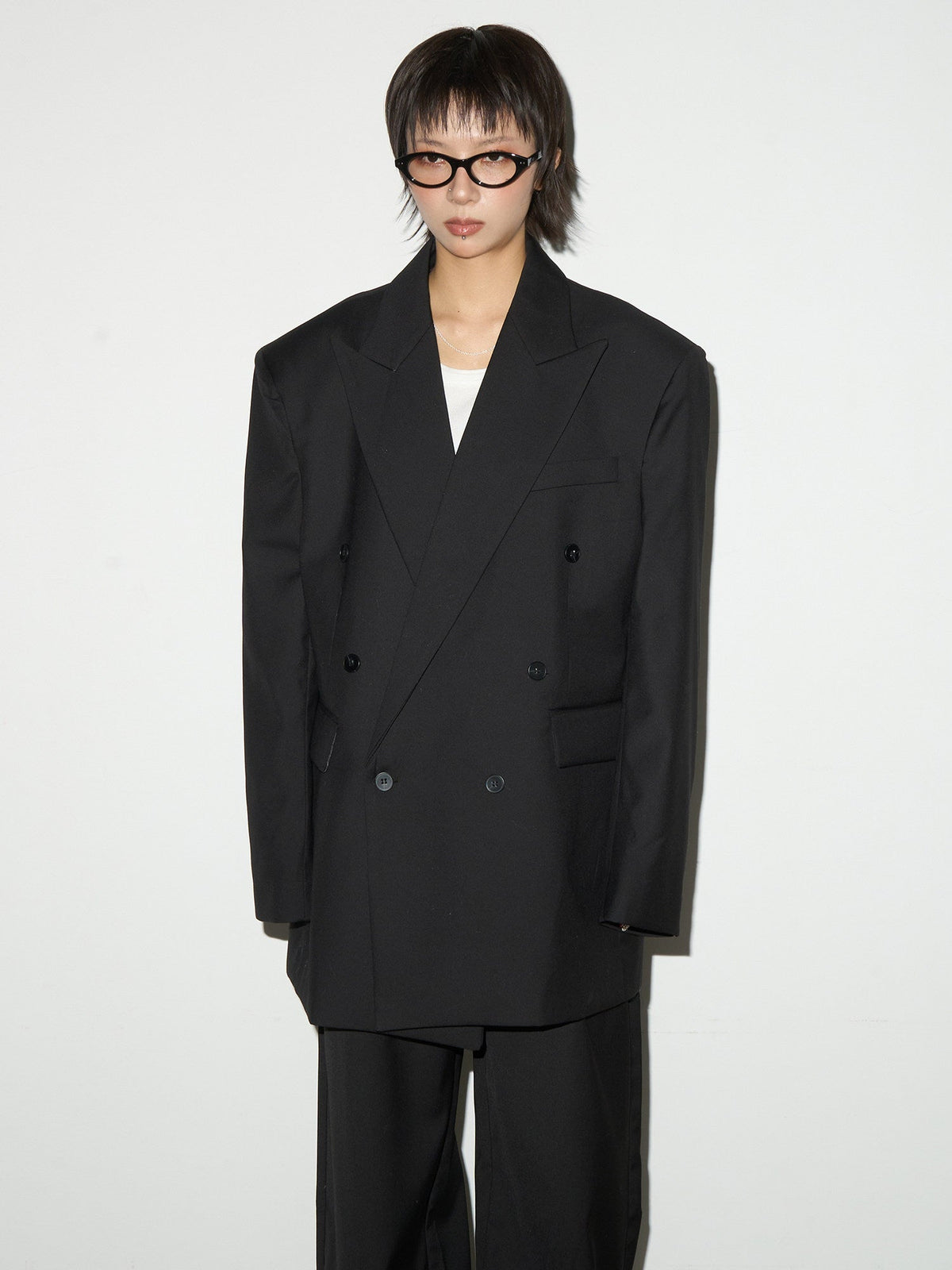 Double Breasted Tailored Jacket & Wide Leg Trousers Setup