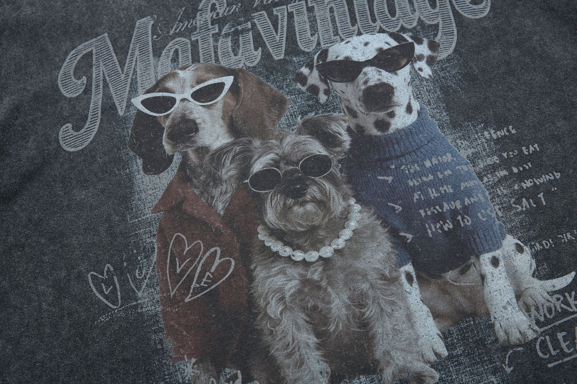 Washed Dog Graphic Cotton Oversize Short Sleeve T-Shirt