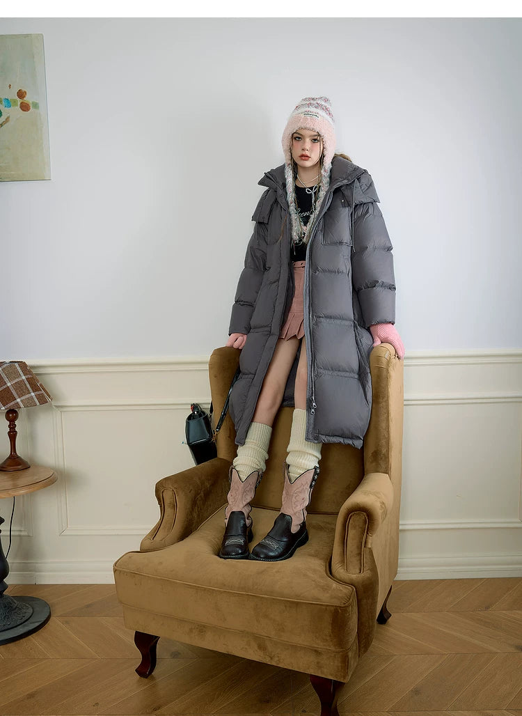 Hooded White Duck Down Coat