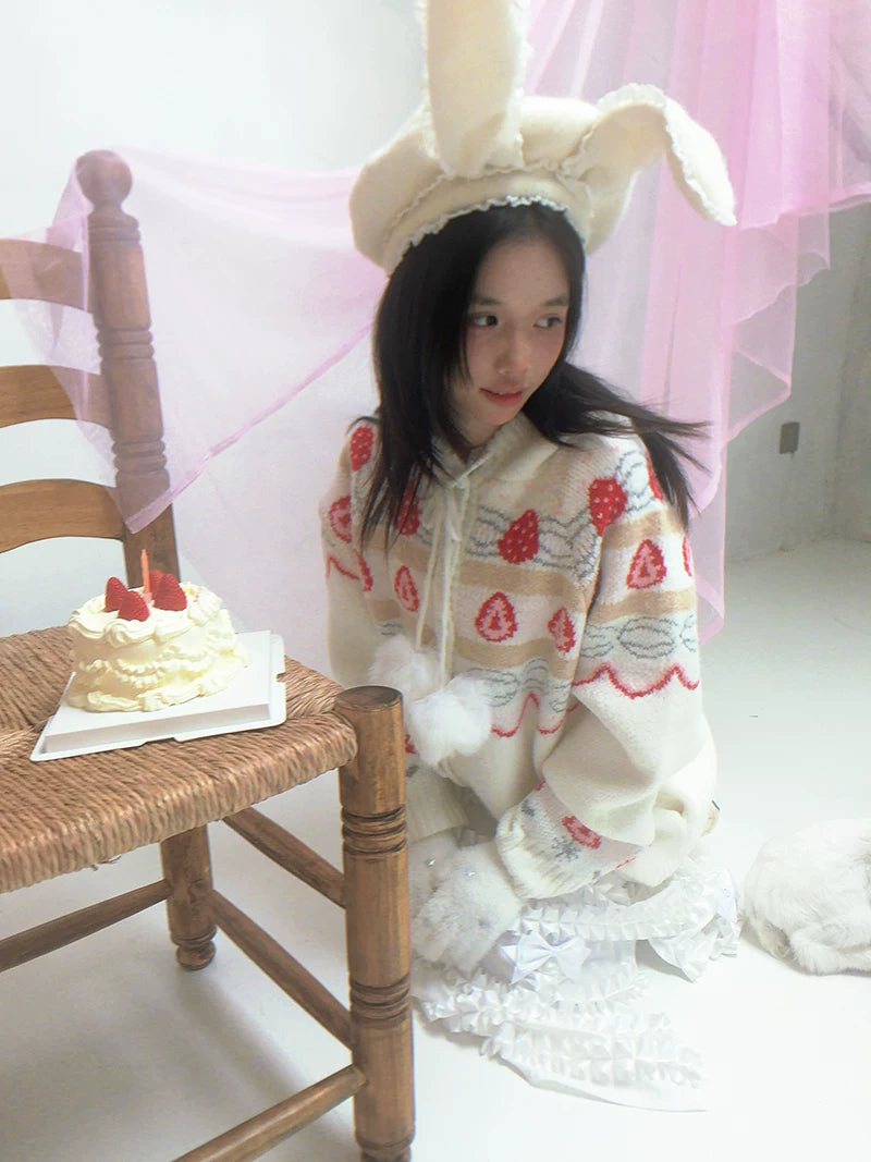 Wire Bunny Ear Lace Beret Hat