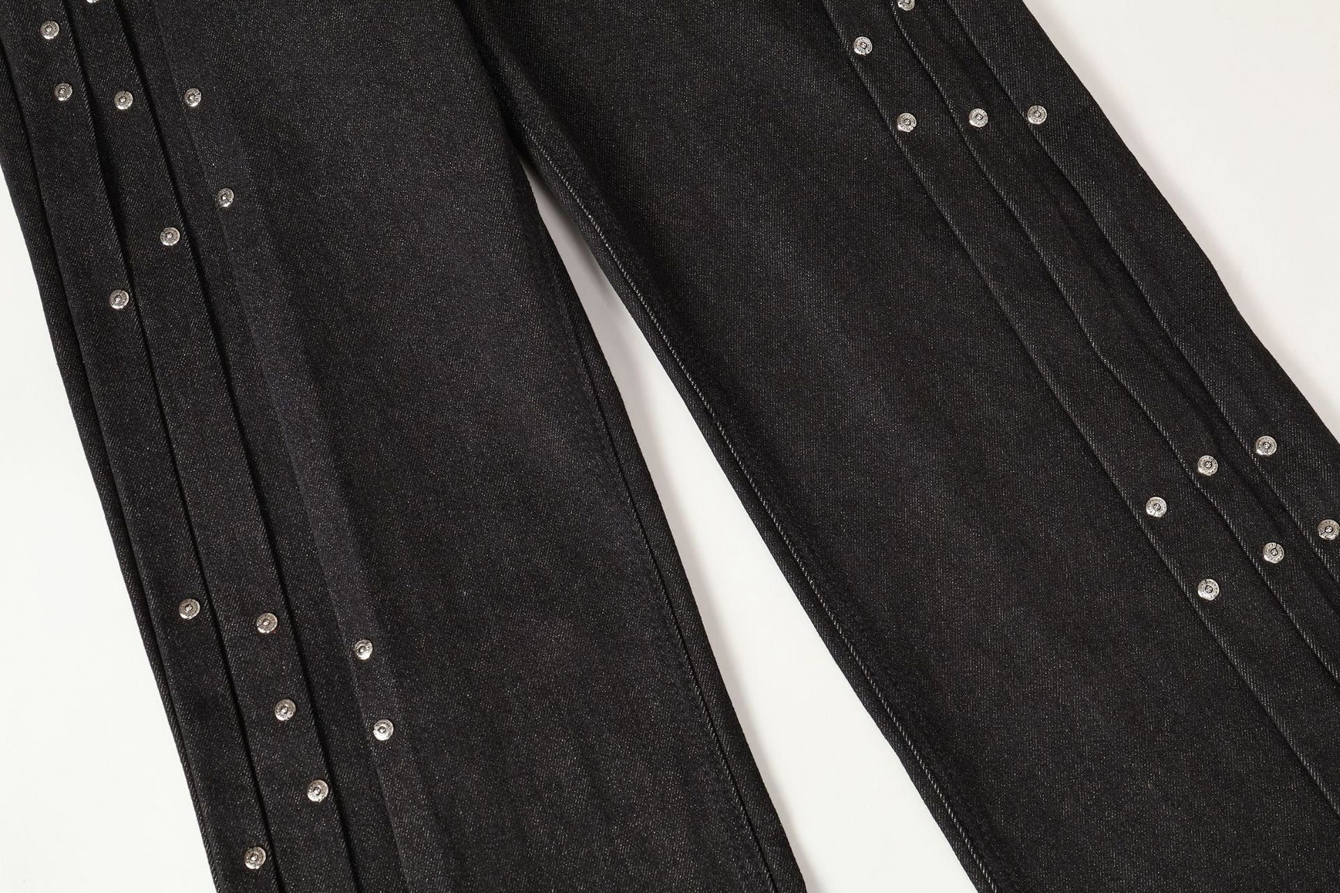 Heavyweight Studs Wide Leg Denim Jeans