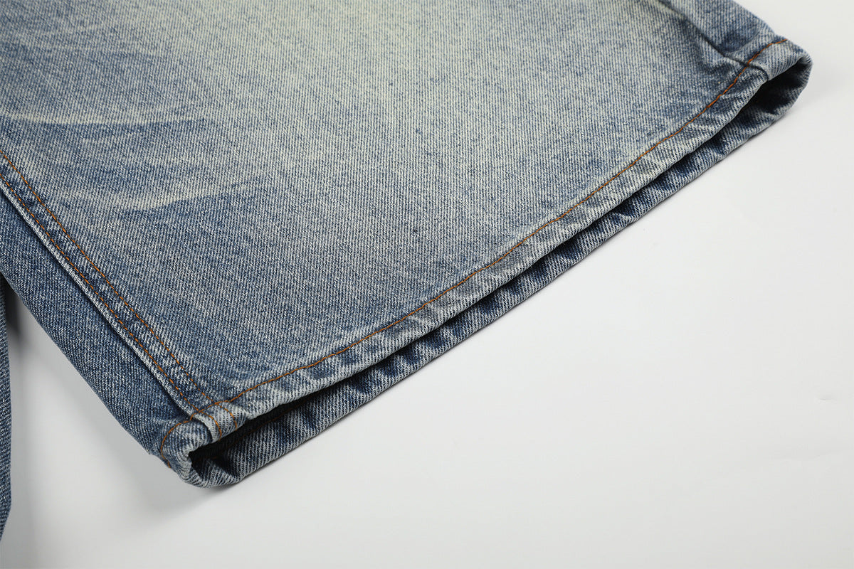 Washed Whisker Denim Jort