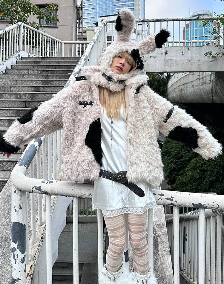 Patchwork Fake Fur Jacket