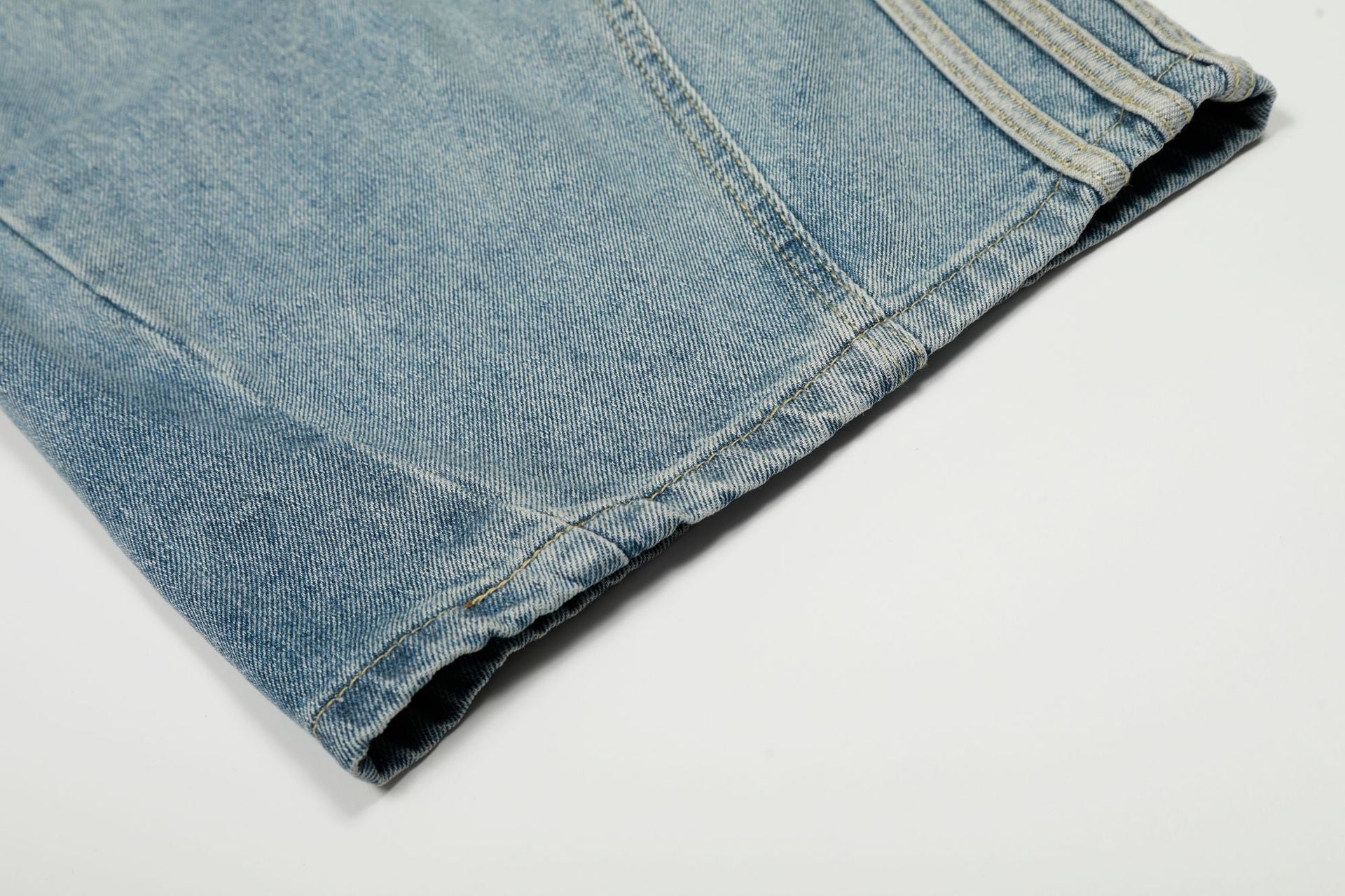 Washed Side Stripe Curved Denim Jeans