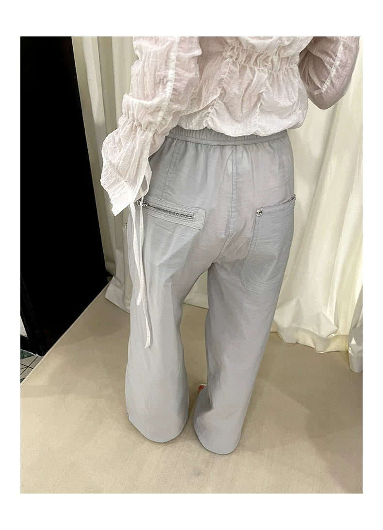 Look Slim Wide-Leg Straight Sporty Pants