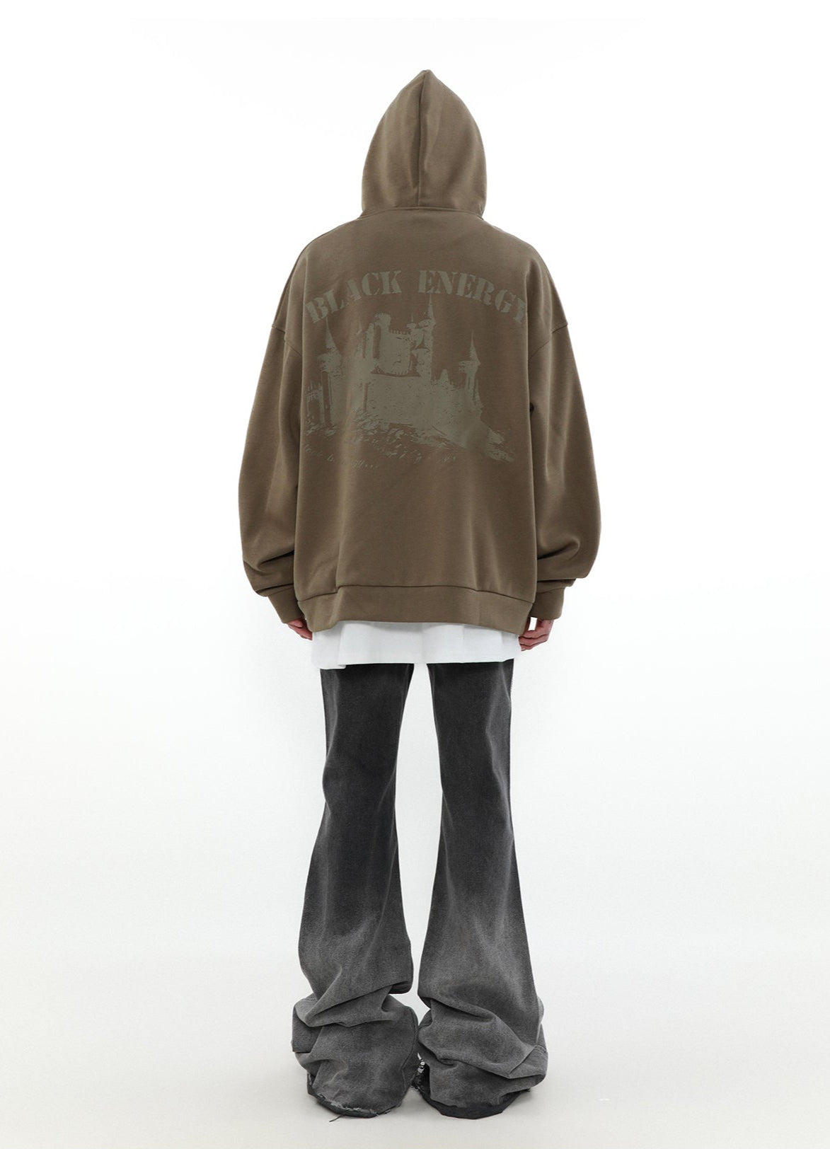 Sweat à capuche tricoté avec fermeture éclair et boutons