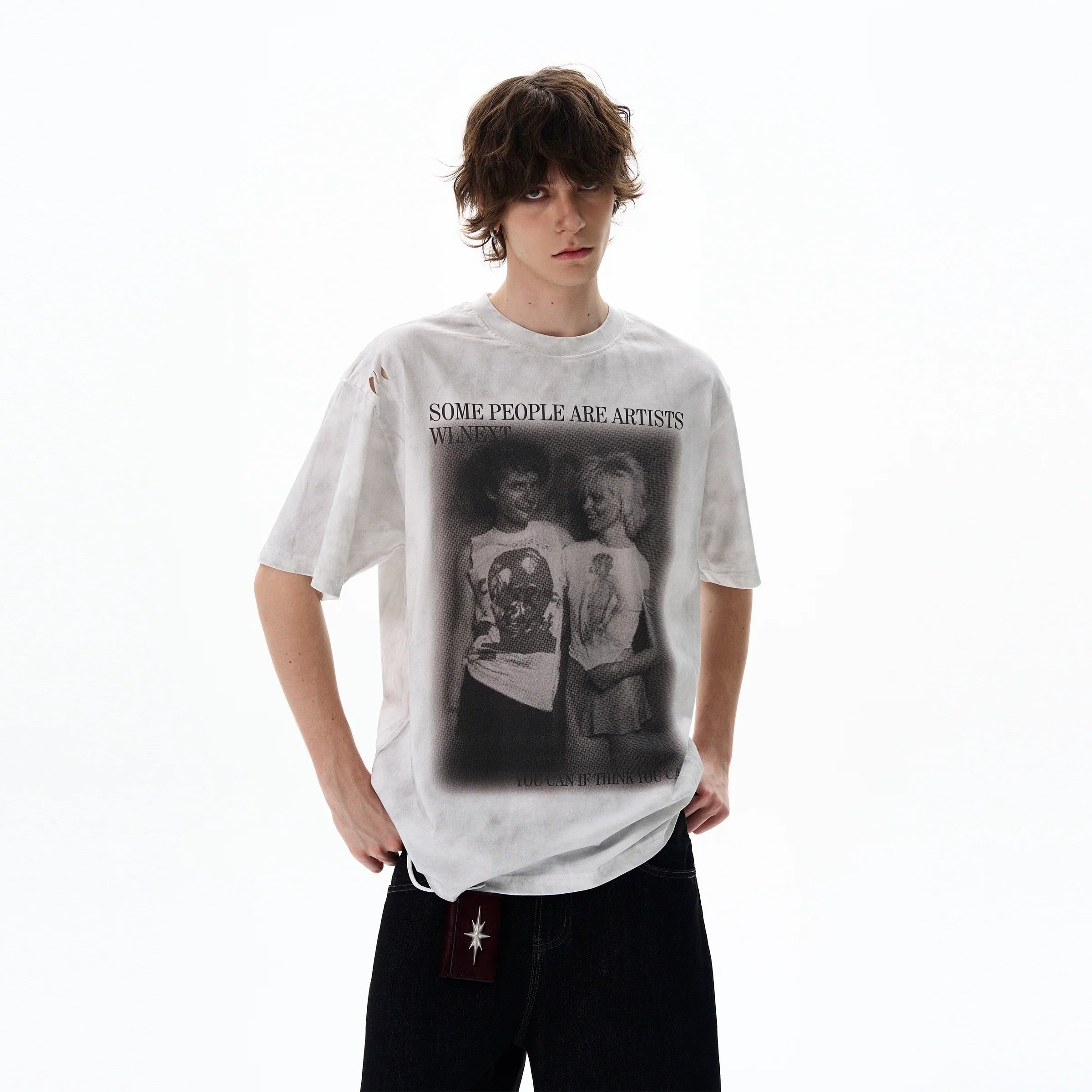 Portrait Print Oversize Short Sleeve T-Shirt