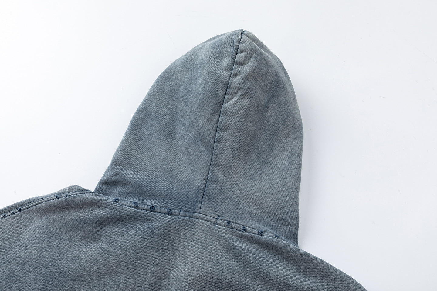 Washed Damage Print Boxy Zipper Hoodie