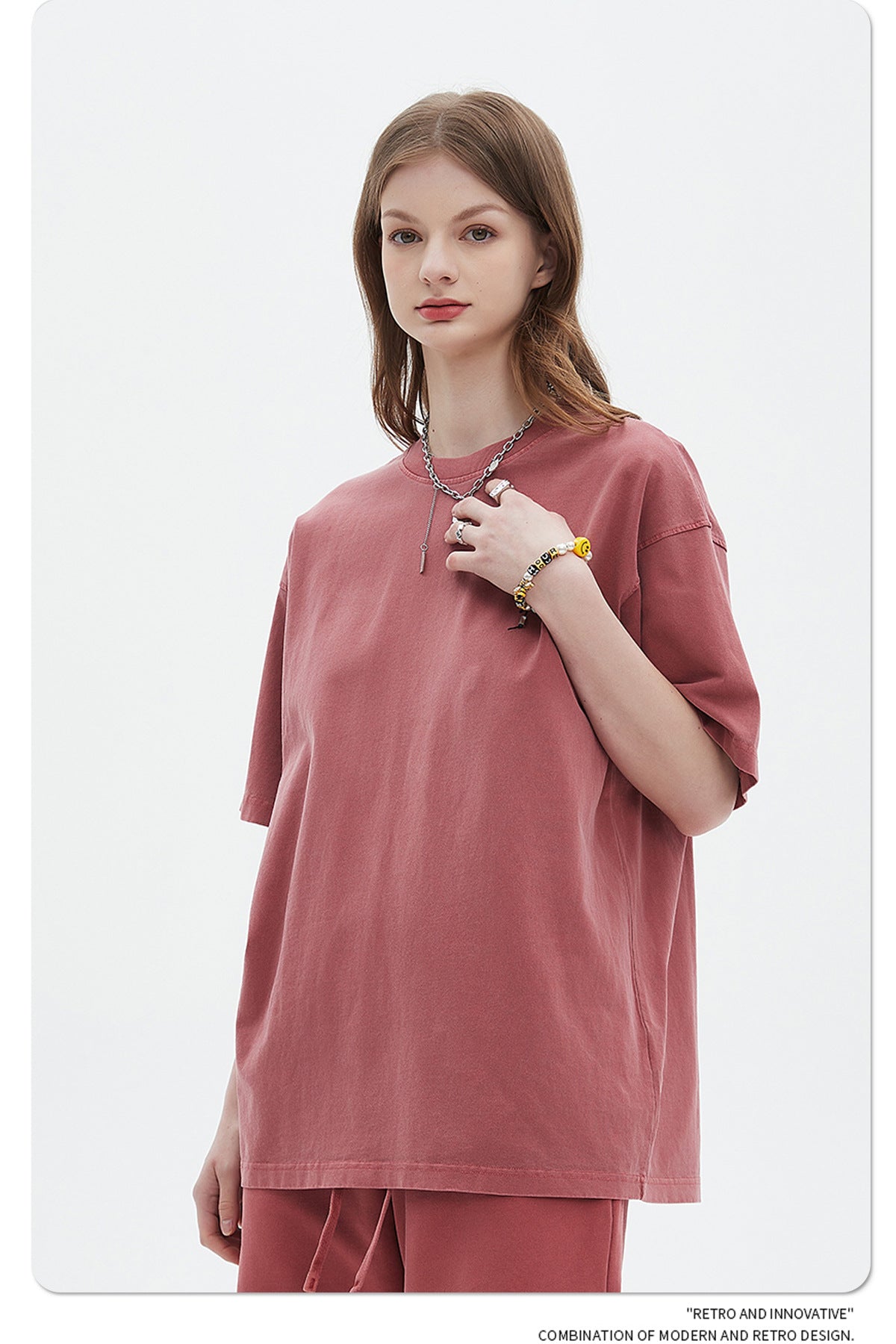 Oversize Washed Short-sleeve-T-shirt & Washed Short Sweatpants Setup