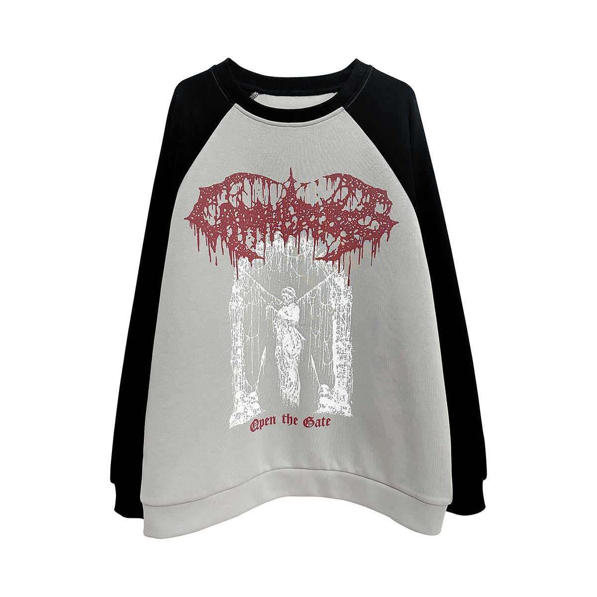 Raglan Sleeve Graffiti Print Pullover Sweatshirt