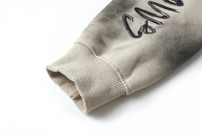 Heavyweight Washed Patch Embroidery Pullover Hoodie