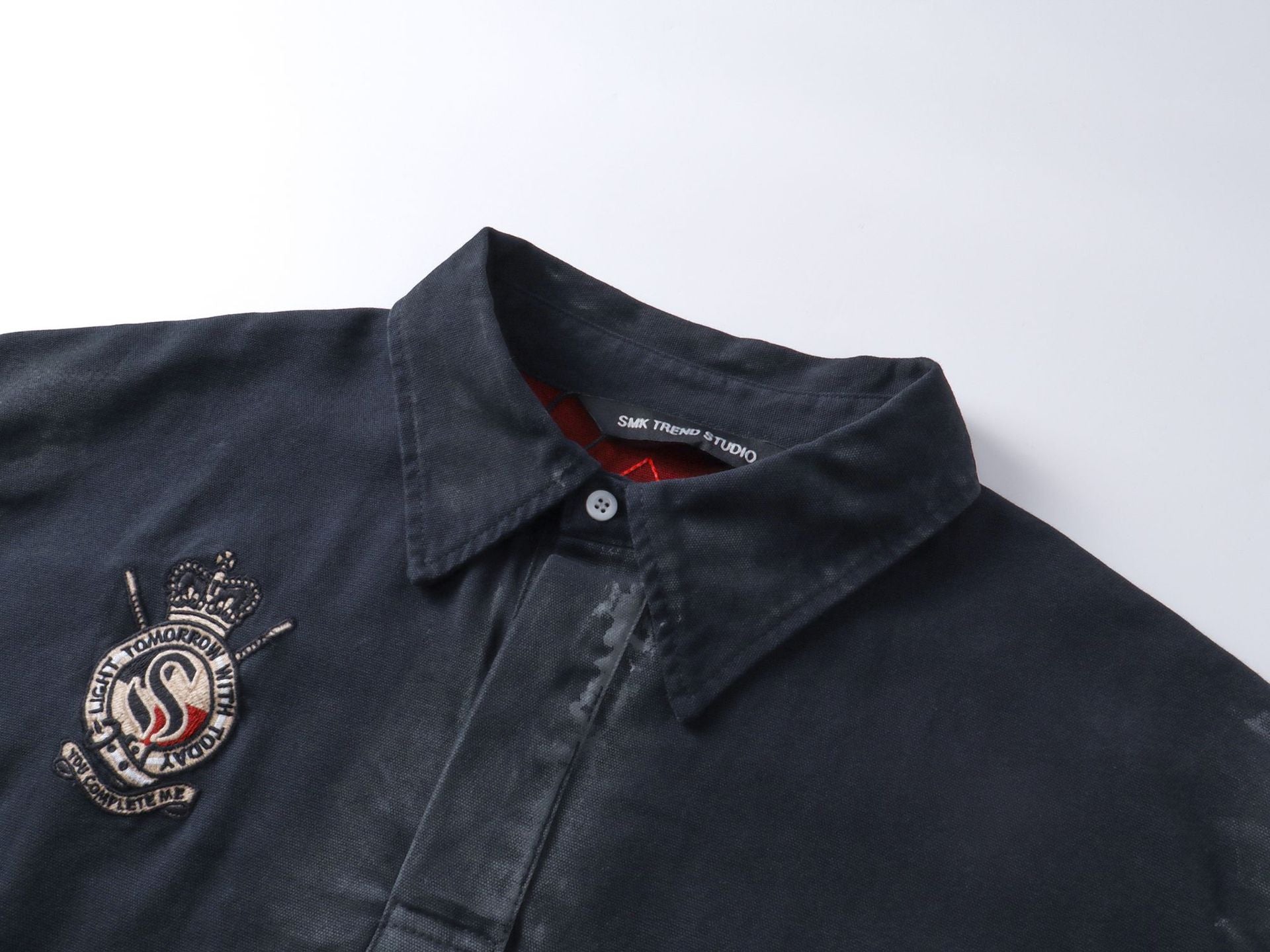 Dirty Washed Fake Layered Long Sleeve T-Shirt