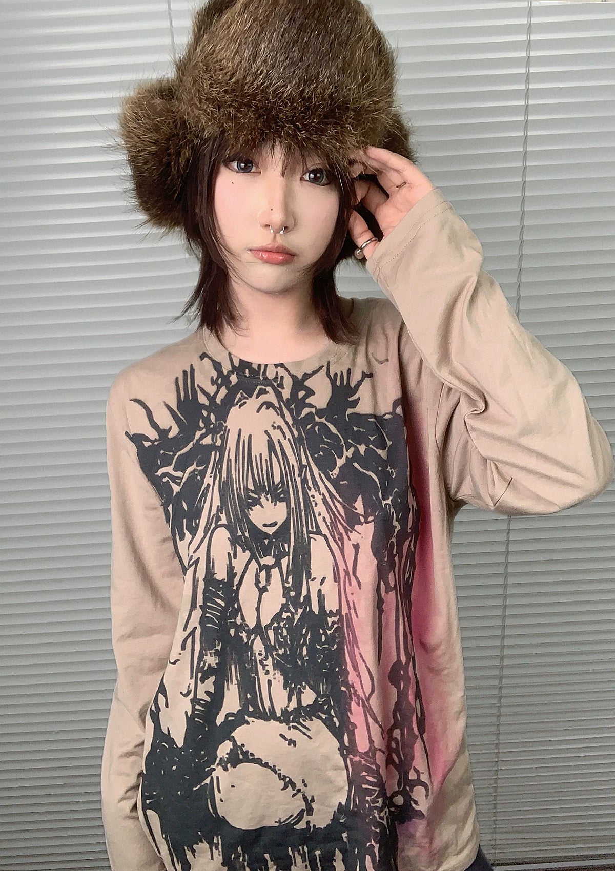 Graffiti Print Long Sleeve T-Shirt