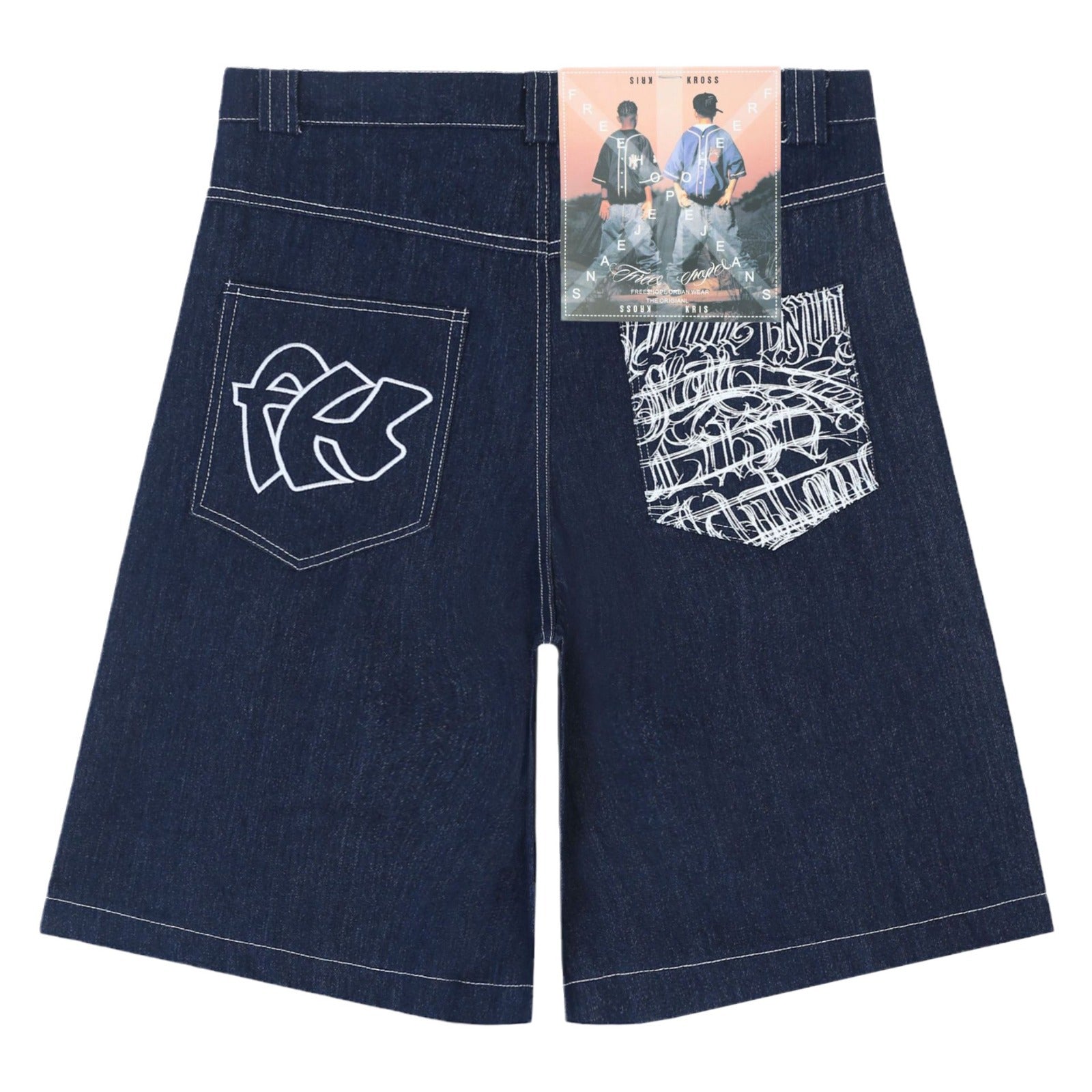 Heavyweight Raw Denim Embroidered Jort
