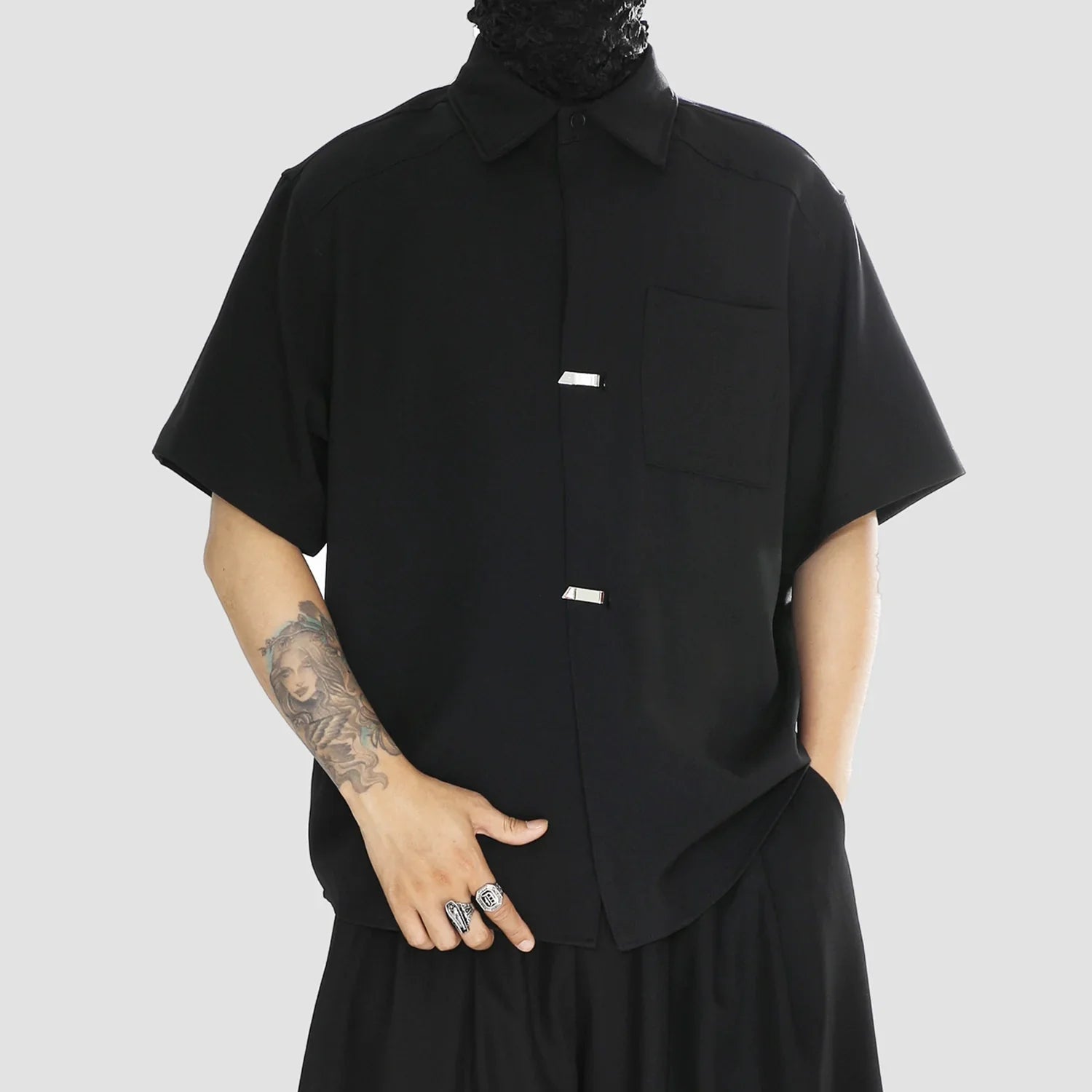Plain Oversize Short Sleeve Shirt