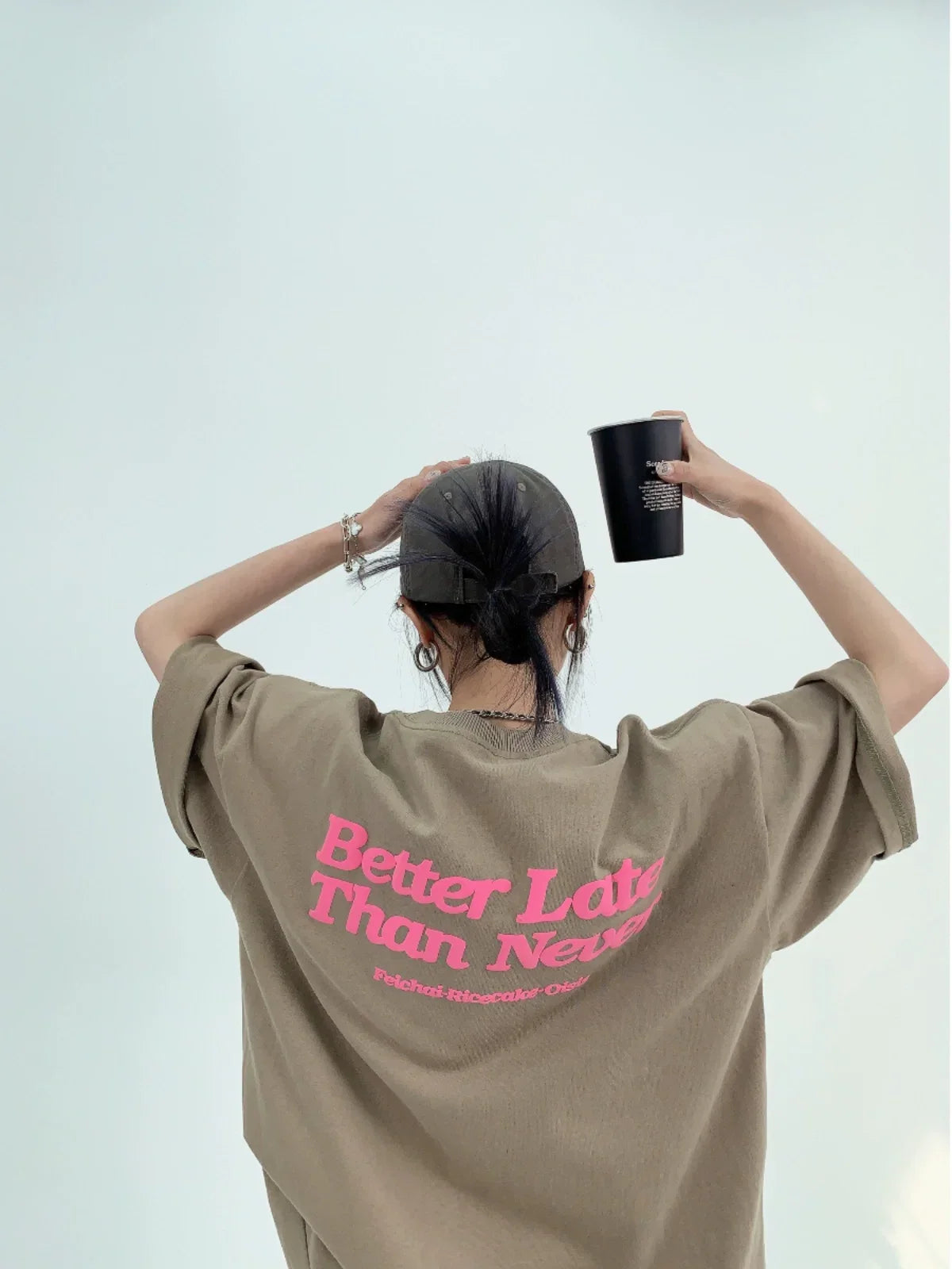 Pink Print Oversize Short Sleeve T-Shirt