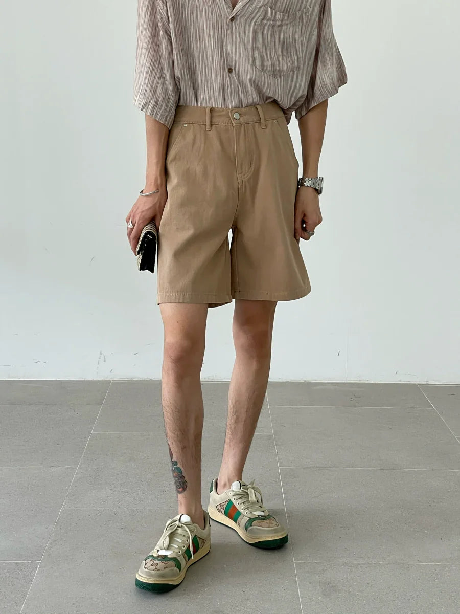 Thin High Waist Wide-Leg Straight Shorts