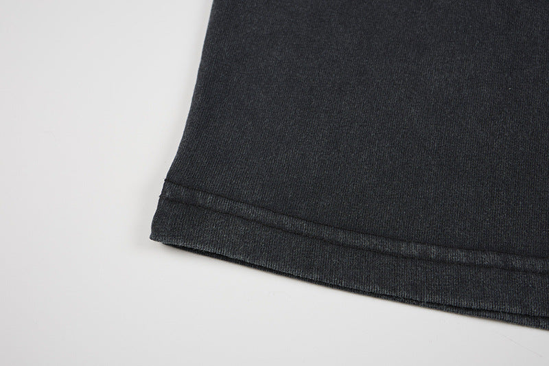 Washed Cross Applique Short Sleeve T-Shirt