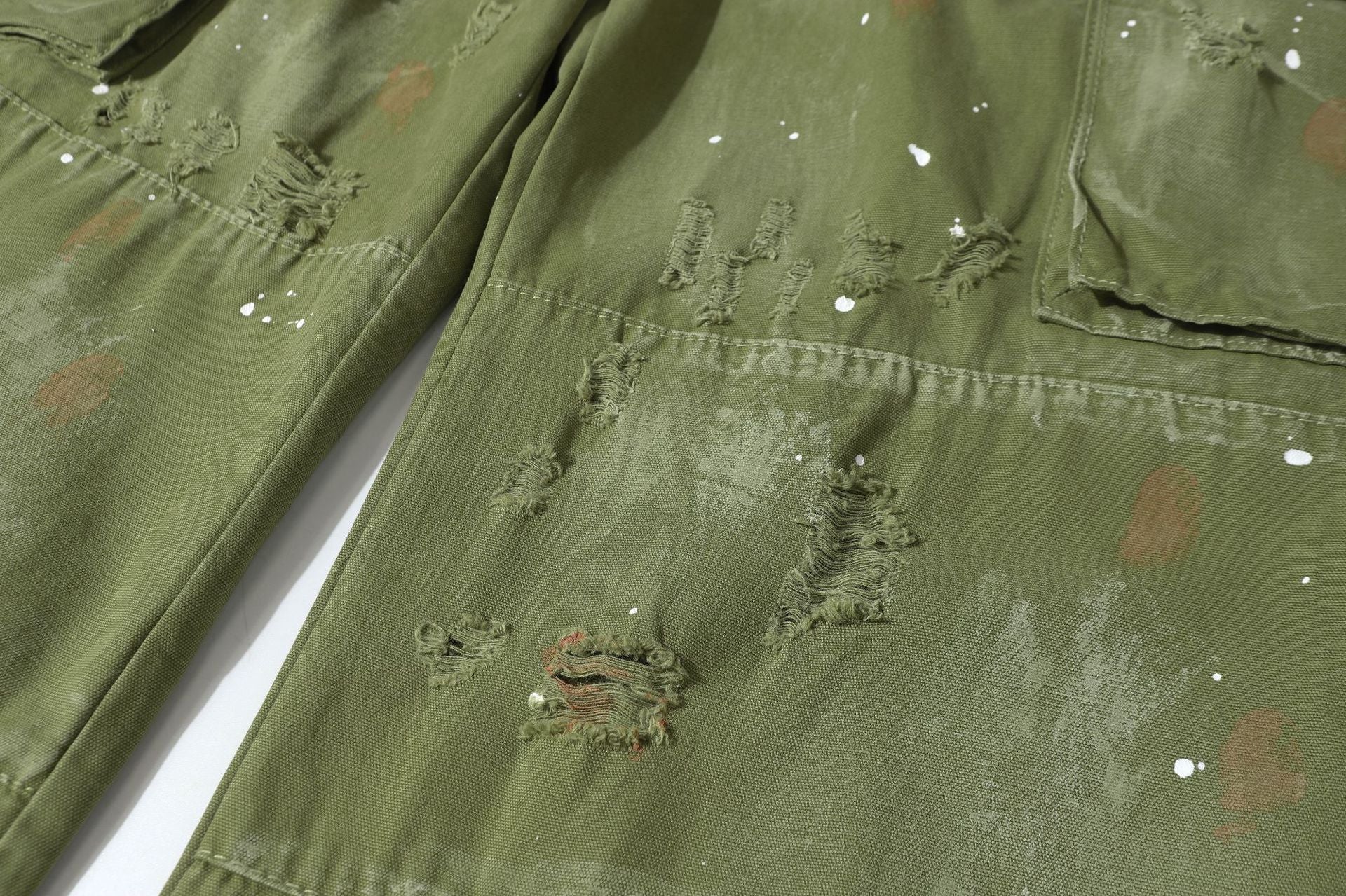 Damage Paint Splatter Multi Pocket Cargo Pants