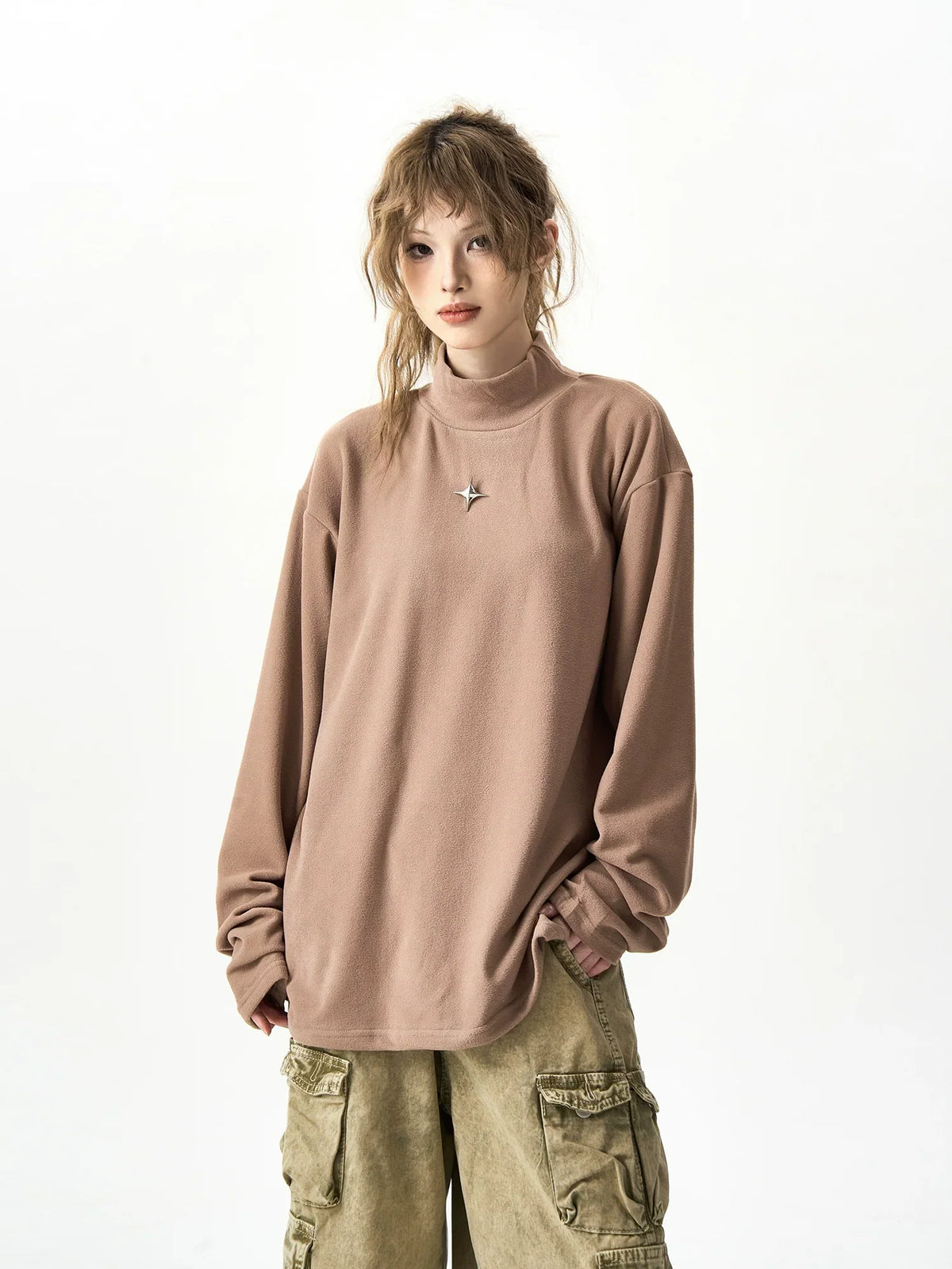 High Neck Long Sleeved T-Shirt