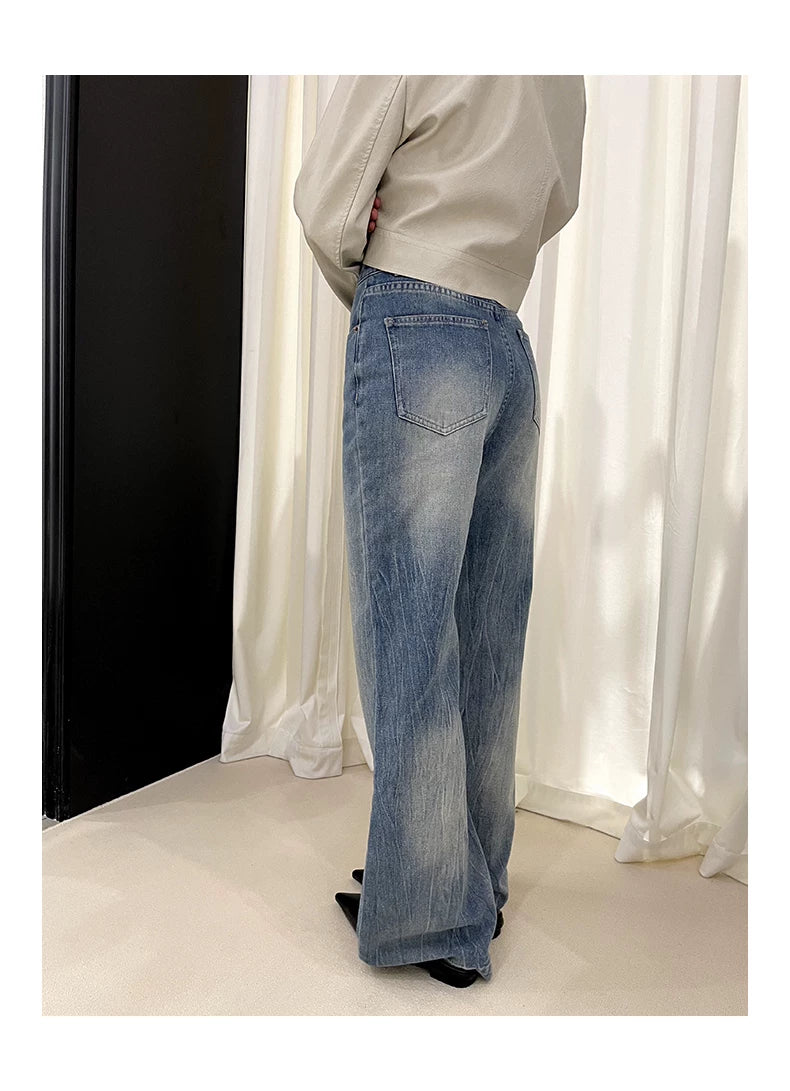 Washed Micro Flare Denim Jeans