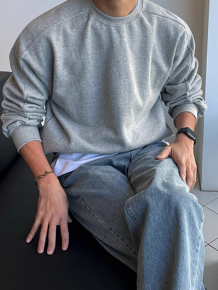 Round Neck Oversize Pullover Sweatshirt
