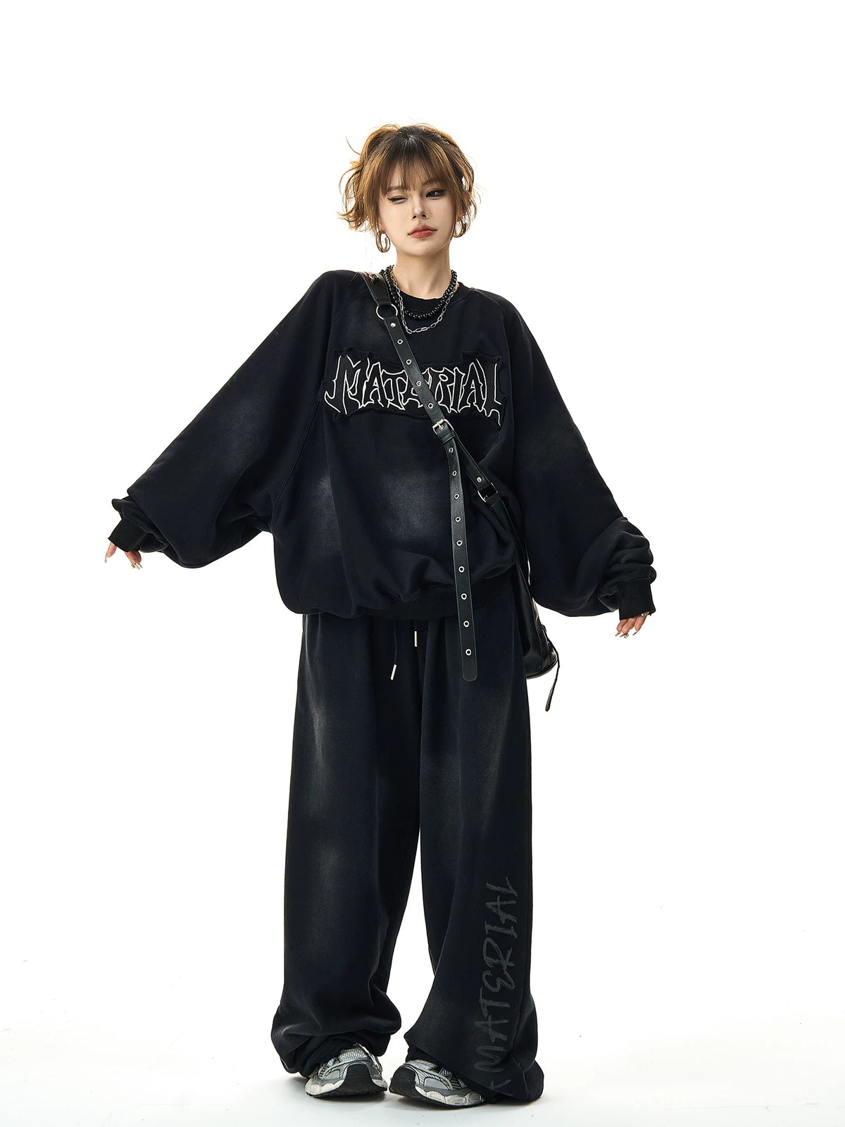 Patchwork Oversize Sweatshirt Na2928-K